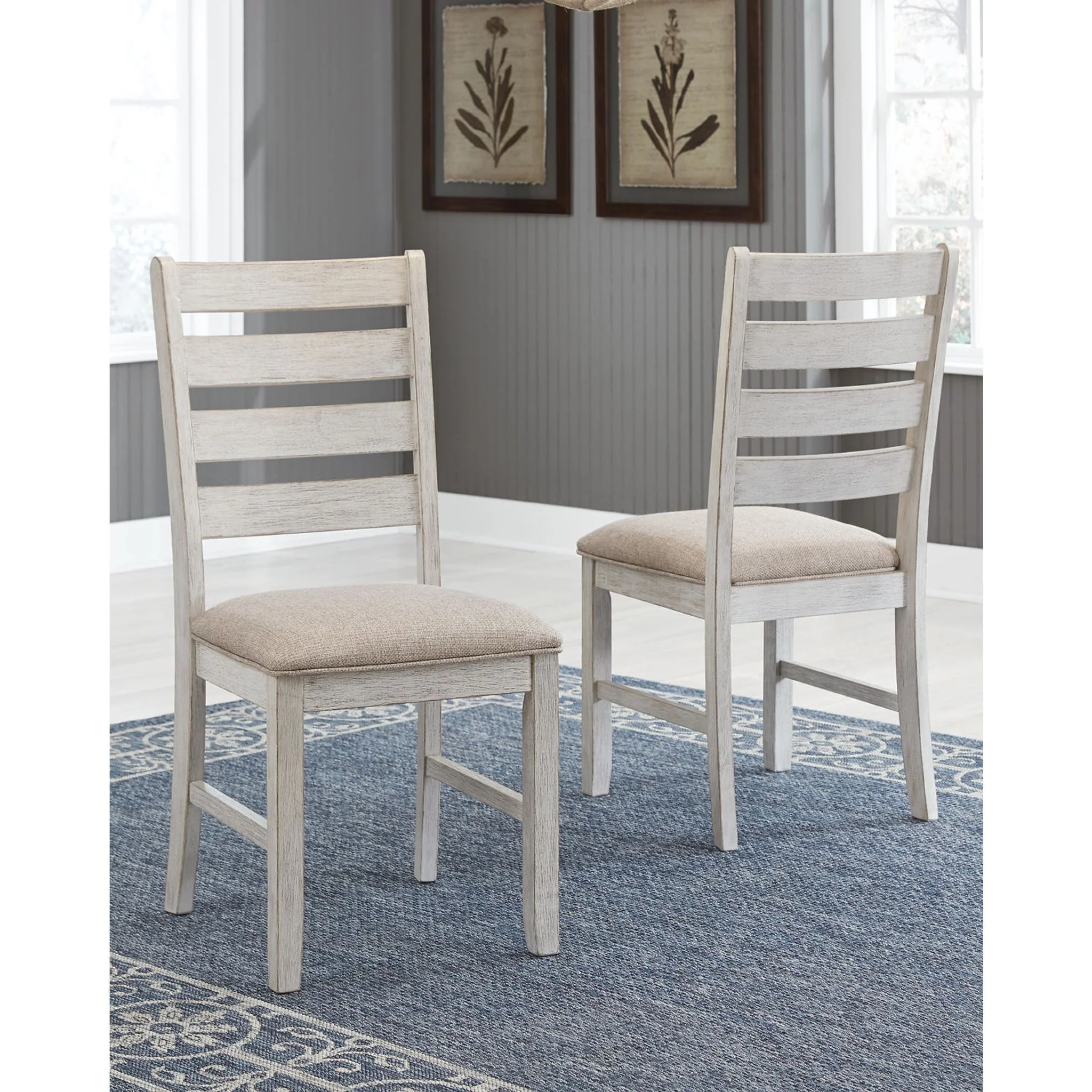 Skempton Side Chair - White/Light Brown - (D394-01) - Image 10
