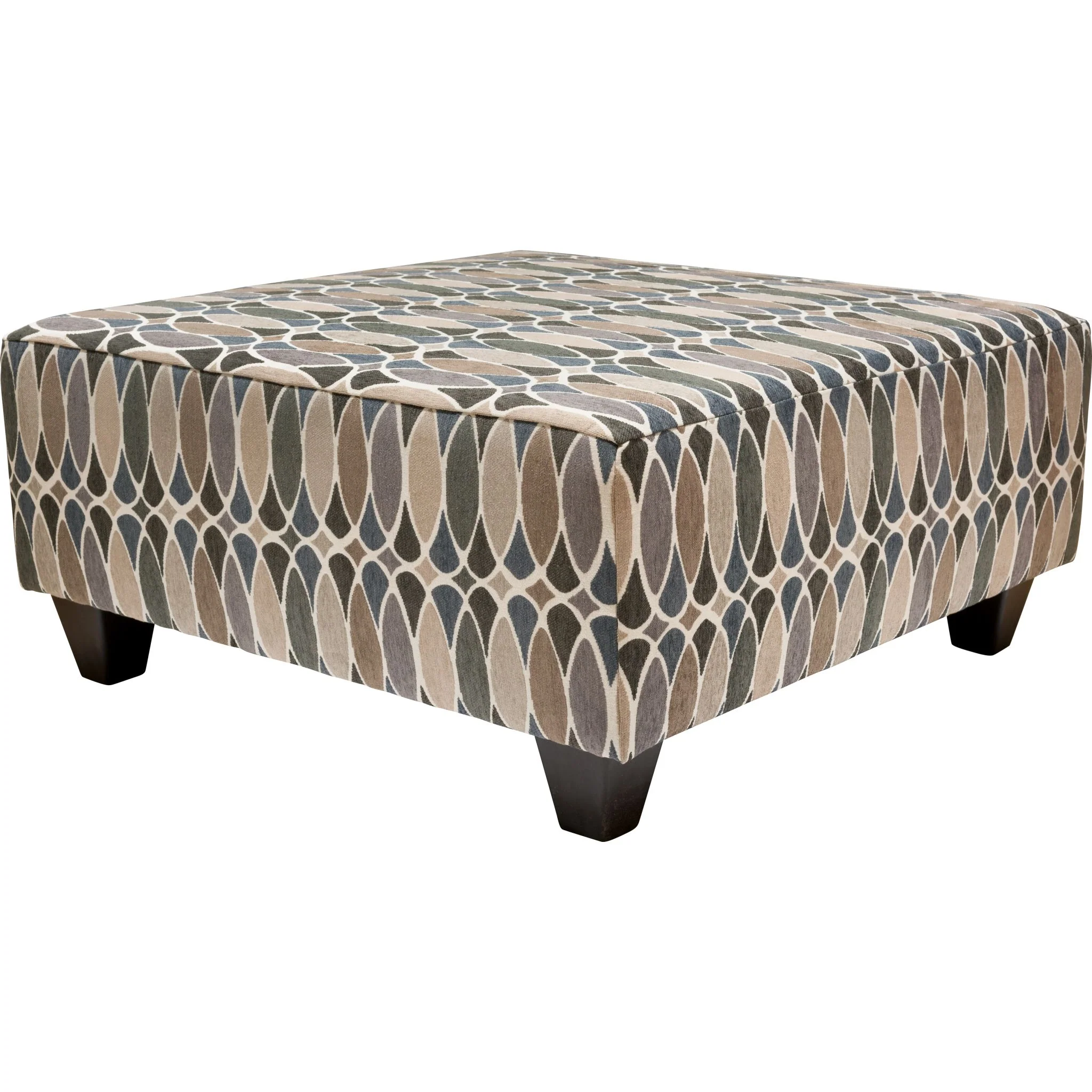 Skye Ottoman - Deco Shapes Shale