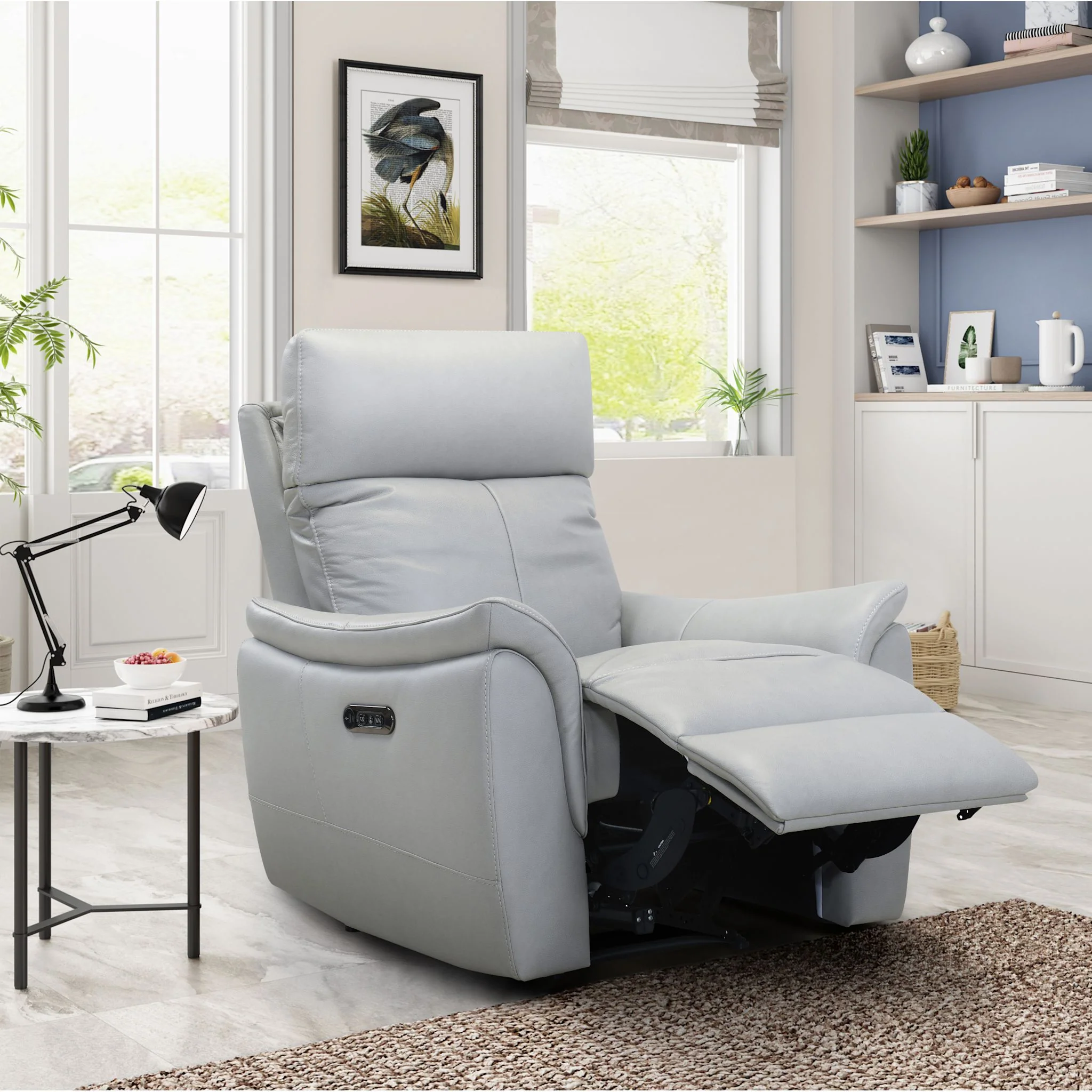 Solace Power Recliner w/Power Headrest - Ranger Dove Grey - Image 2