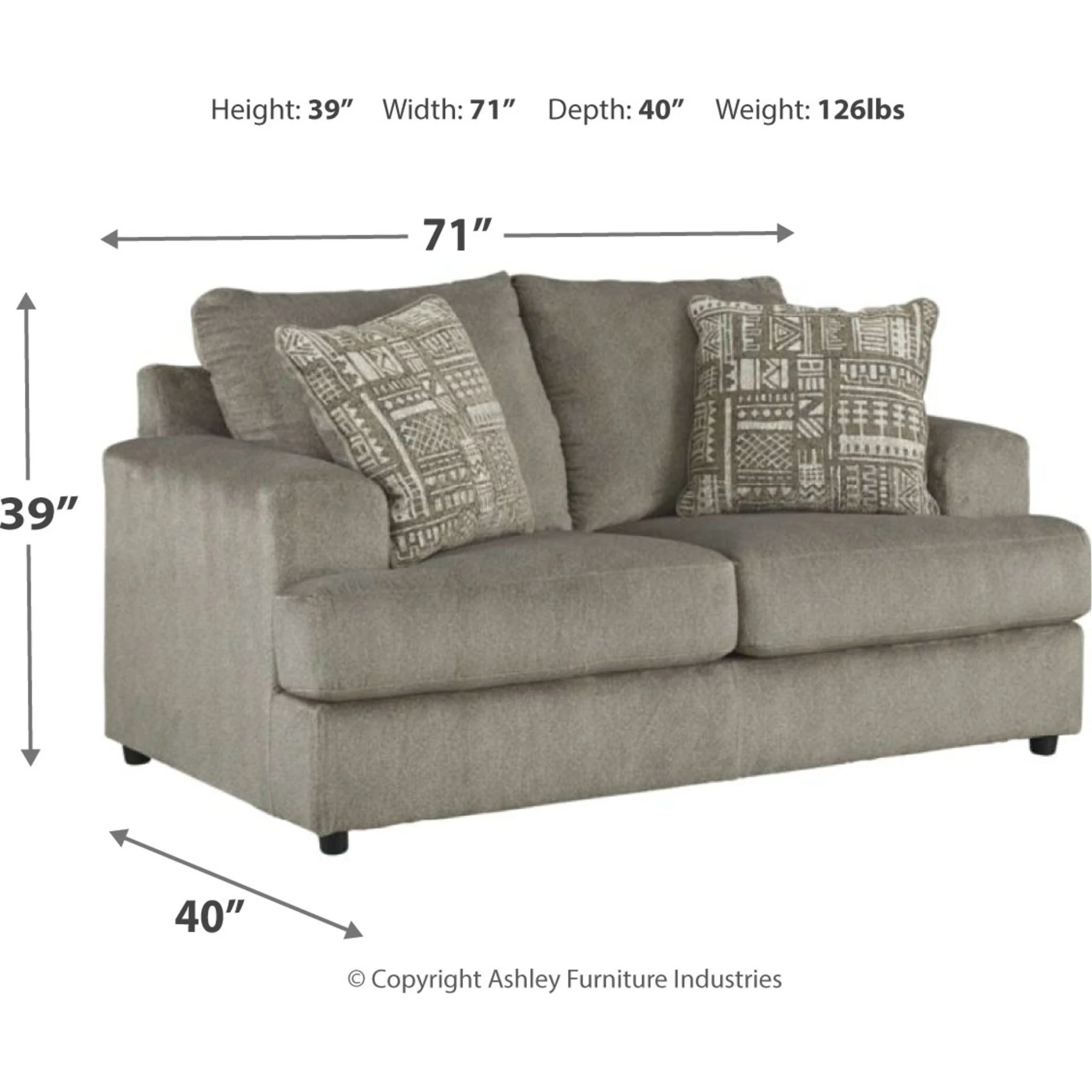 Soletren Loveseat - Ash - Image 4