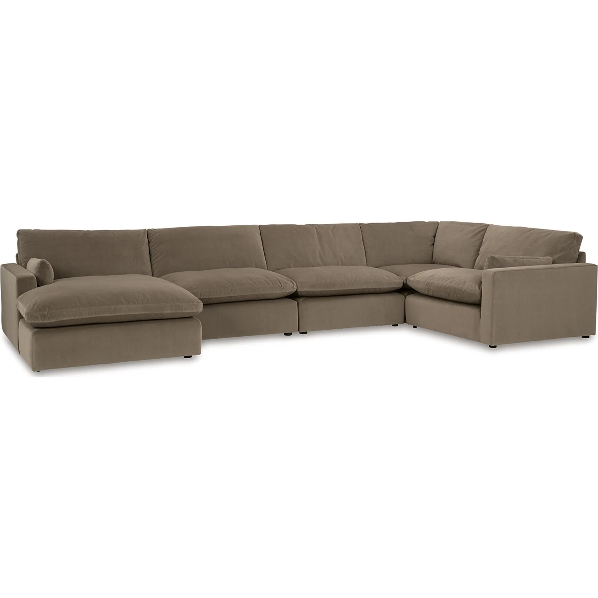 Sophie 5 Piece Sectional with Chaise - Cocoa
