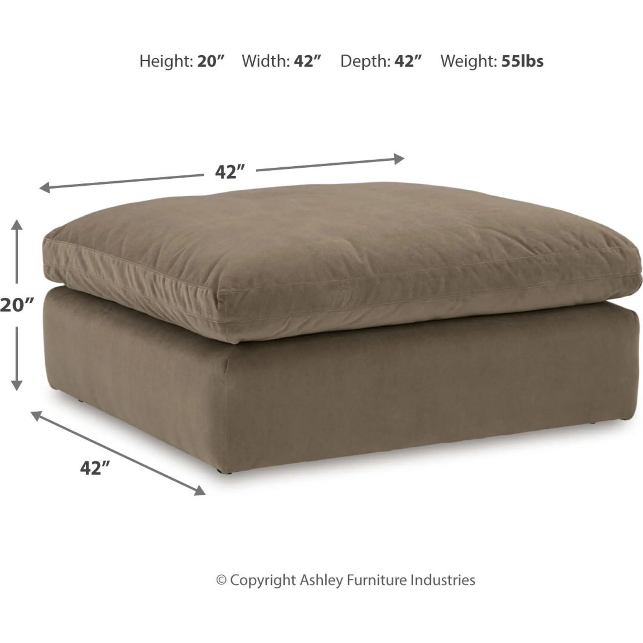 Sophie Oversized Accent Ottoman - Cocoa - Image 3