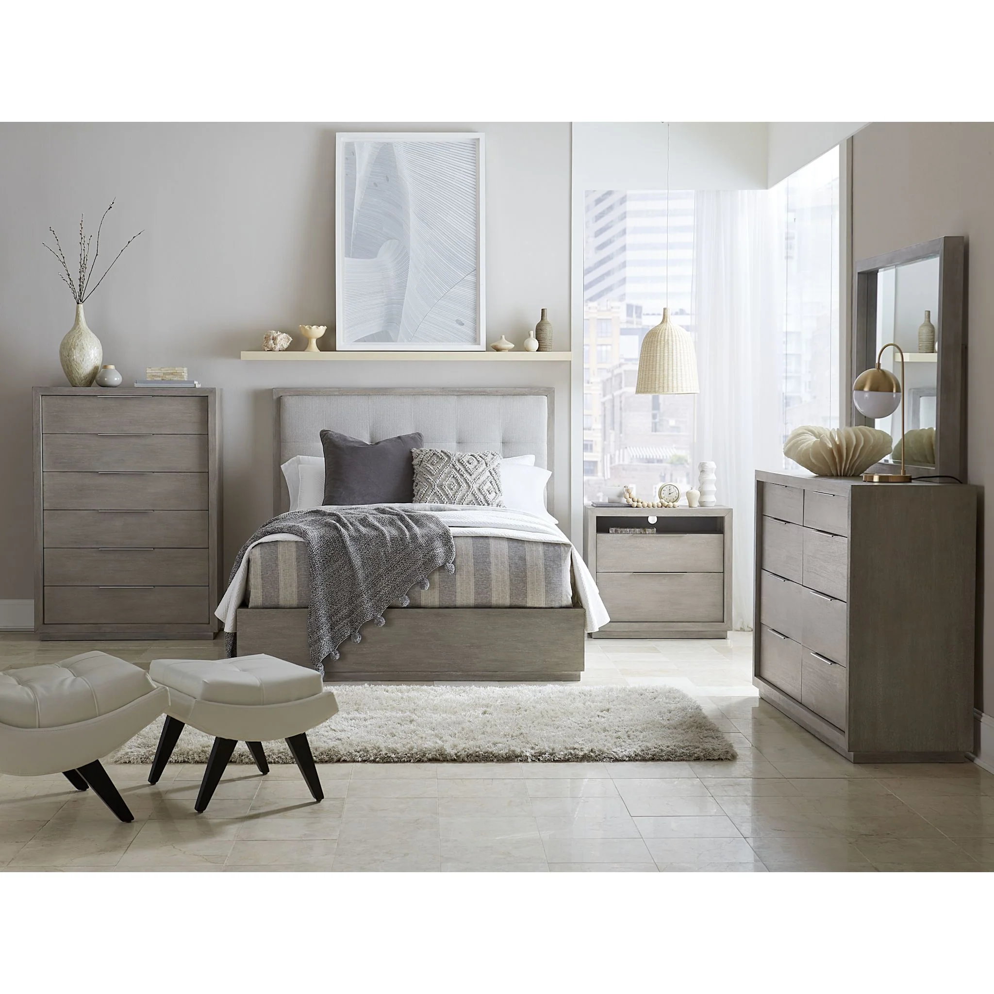 Stafford 6 Piece King Storage Bedroom - Mineral - Image 2