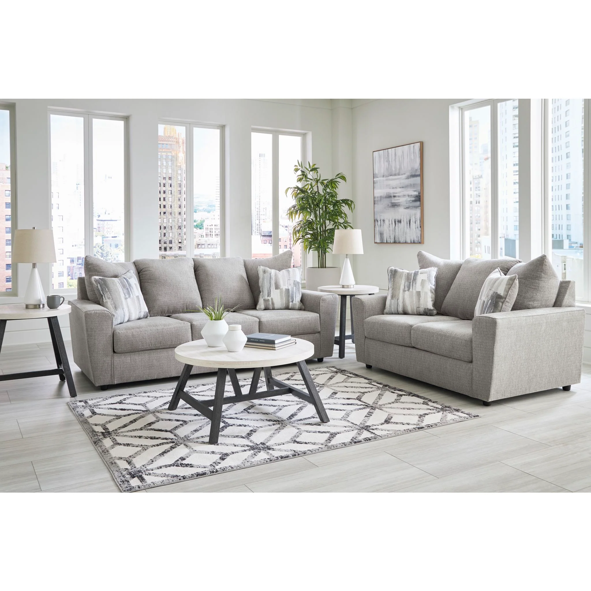 Stairatt Loveseat - Gravel - Image 13