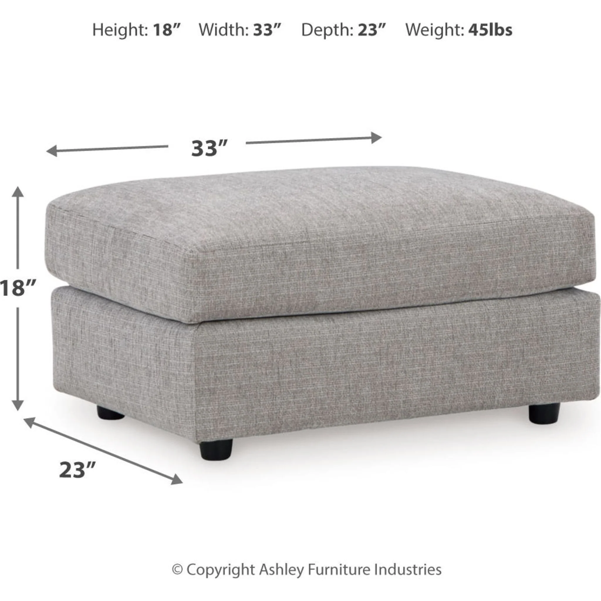 Stairatt Ottoman - Gravel - Image 10