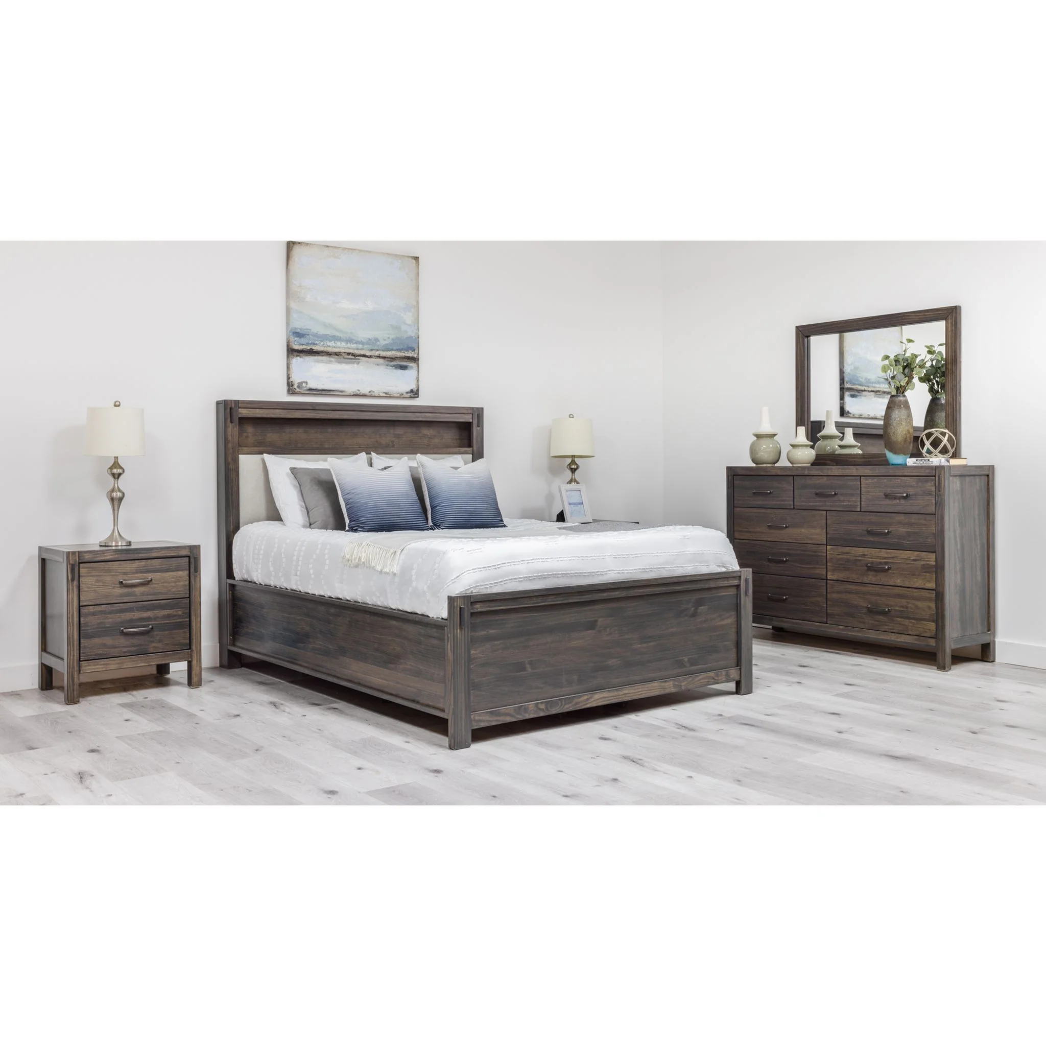 Stella 6 Piece Panel Bedroom - Charcoal - Image 2