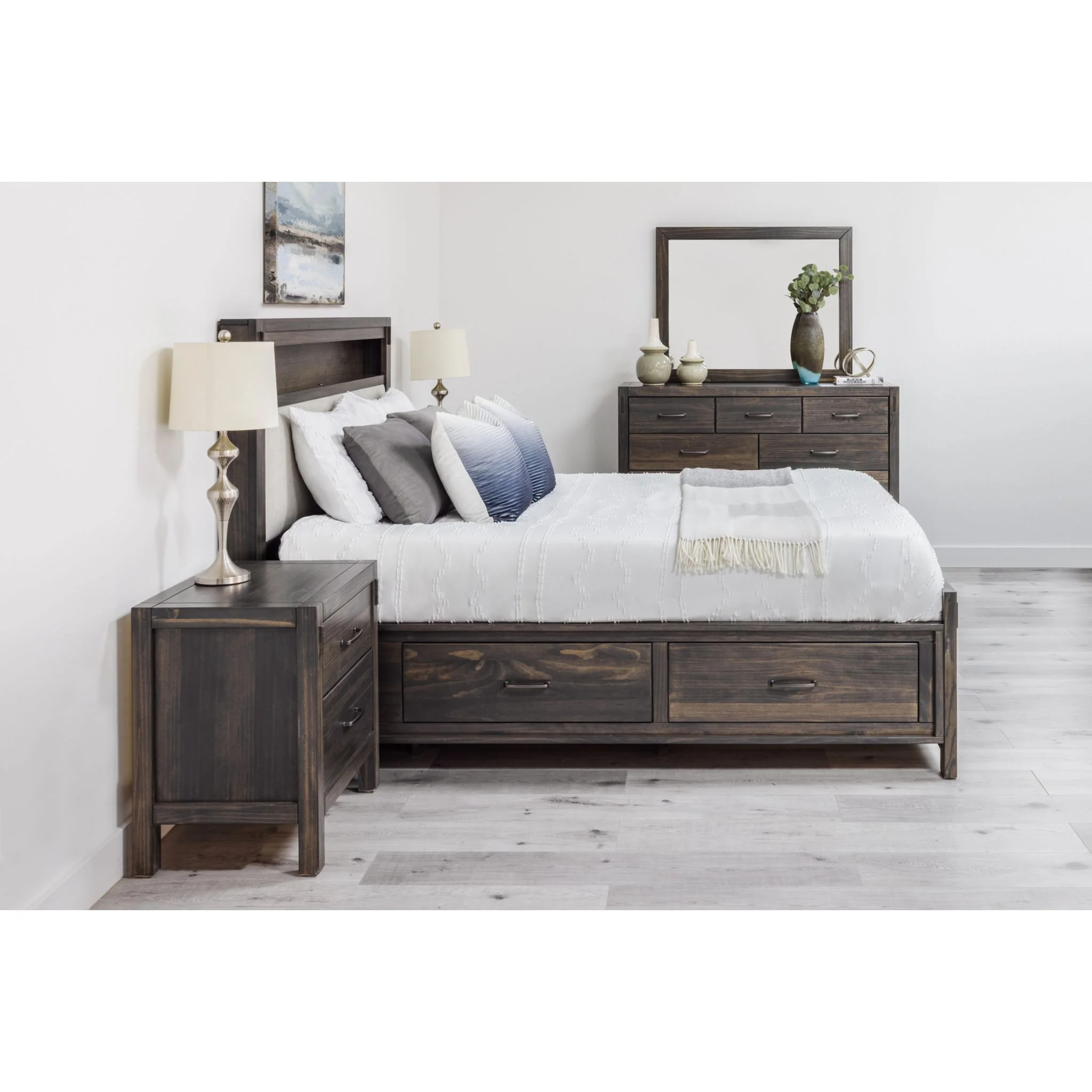 Stella 6 Piece Storage Bedroom - Charcoal - Image 7