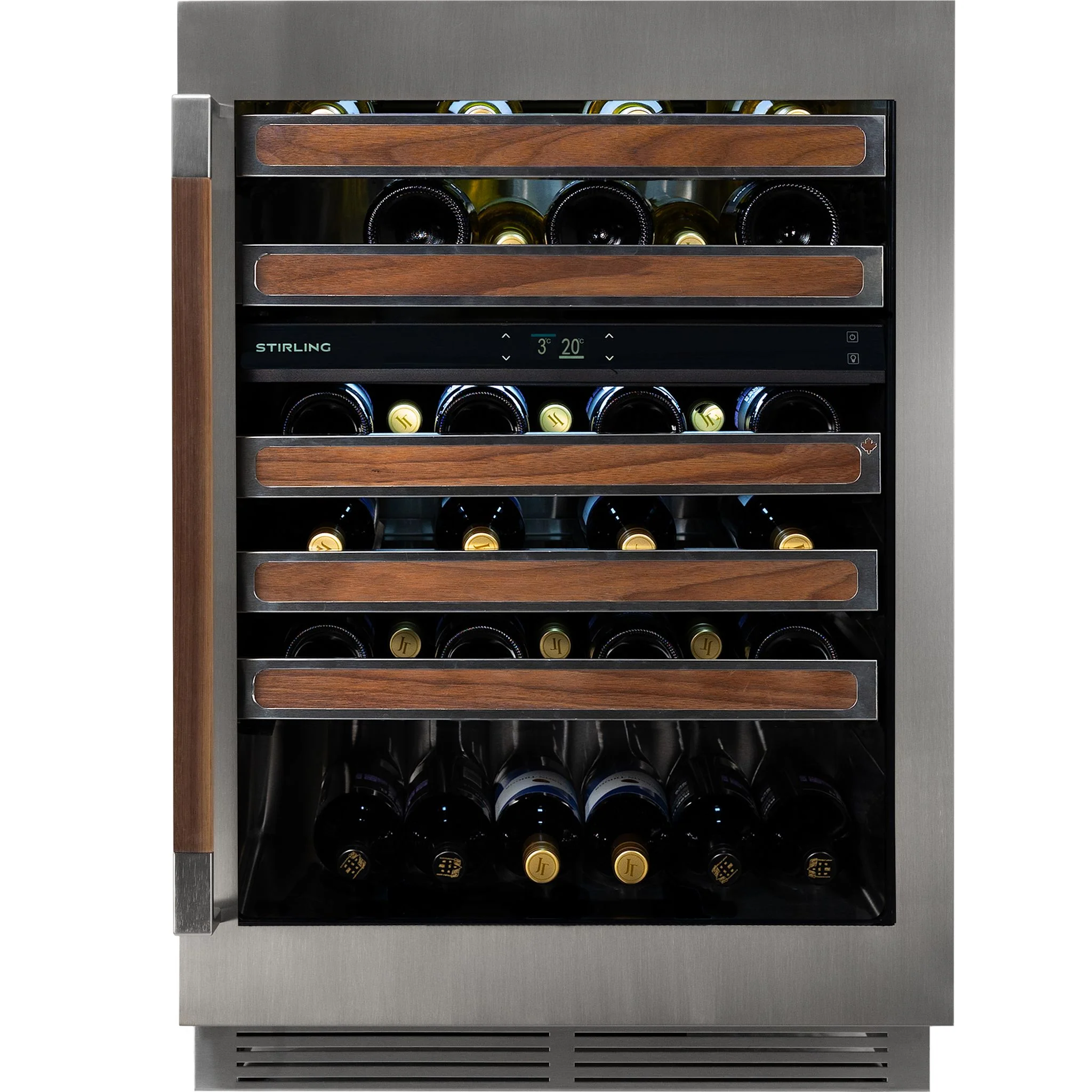 Stirling 24" Dual Zone Stainless Steel Wine Cooler Wood Package - Stainless Steel (S4-D225SS)