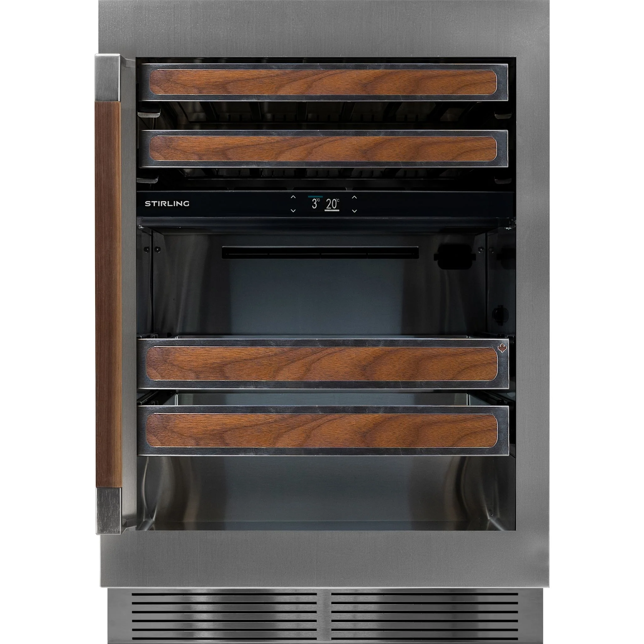 Stirling 24" Dual Zone Stainless Steel Wine & Beverage Cooler Wood Package - Stainless Steel (S4-D275SS)