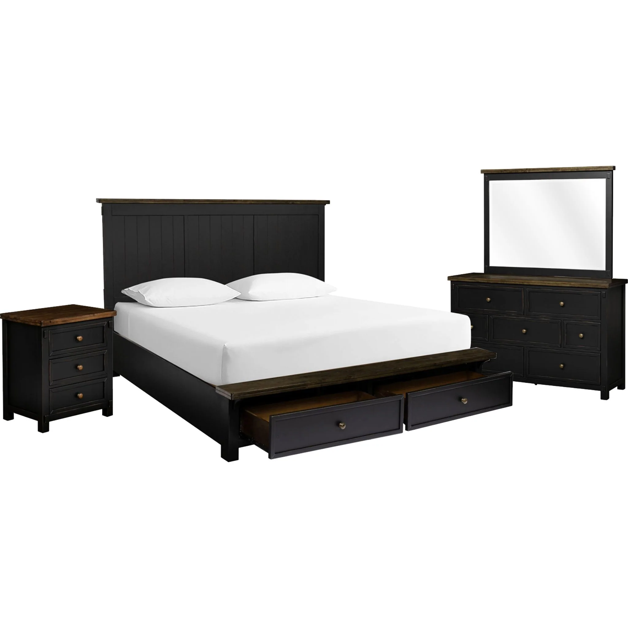 Stormy Ridge 6 Piece Storage Bedroom - Chicory/Slate Black