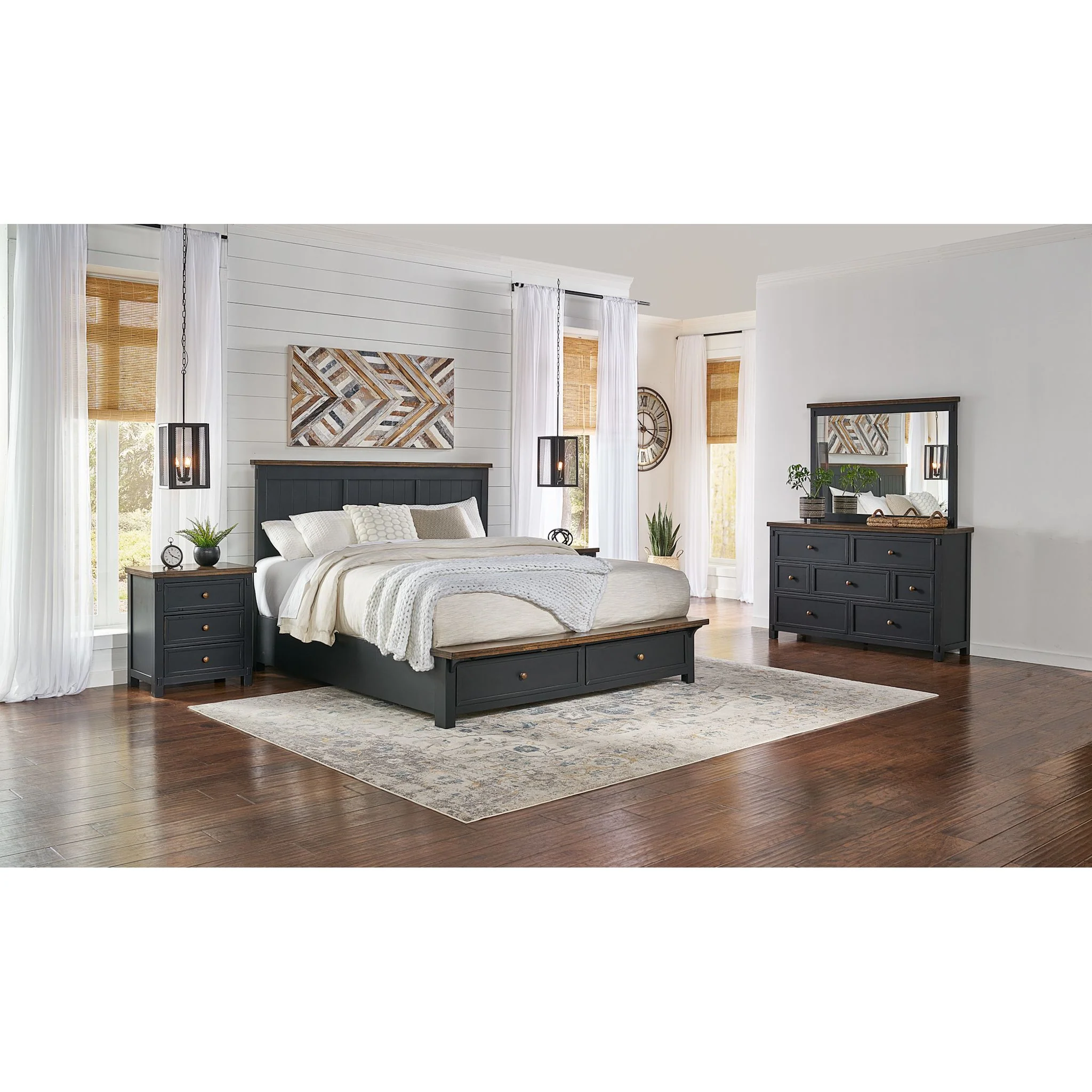 Stormy Ridge 6 Piece Storage Bedroom - Chicory/Slate Black - Image 2