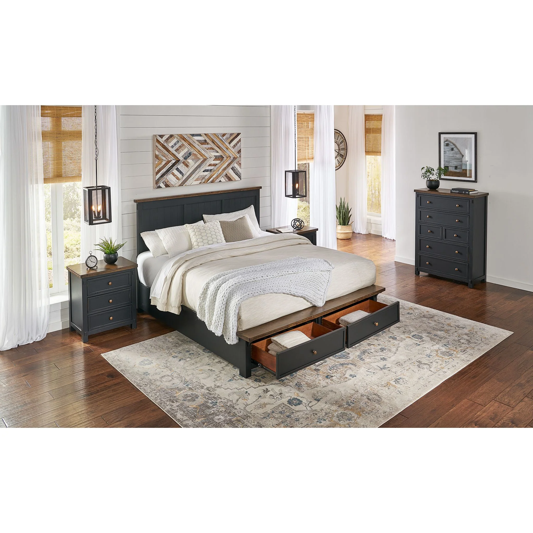 Stormy Ridge 6 Piece Storage Bedroom - Chicory/Slate Black - Image 3
