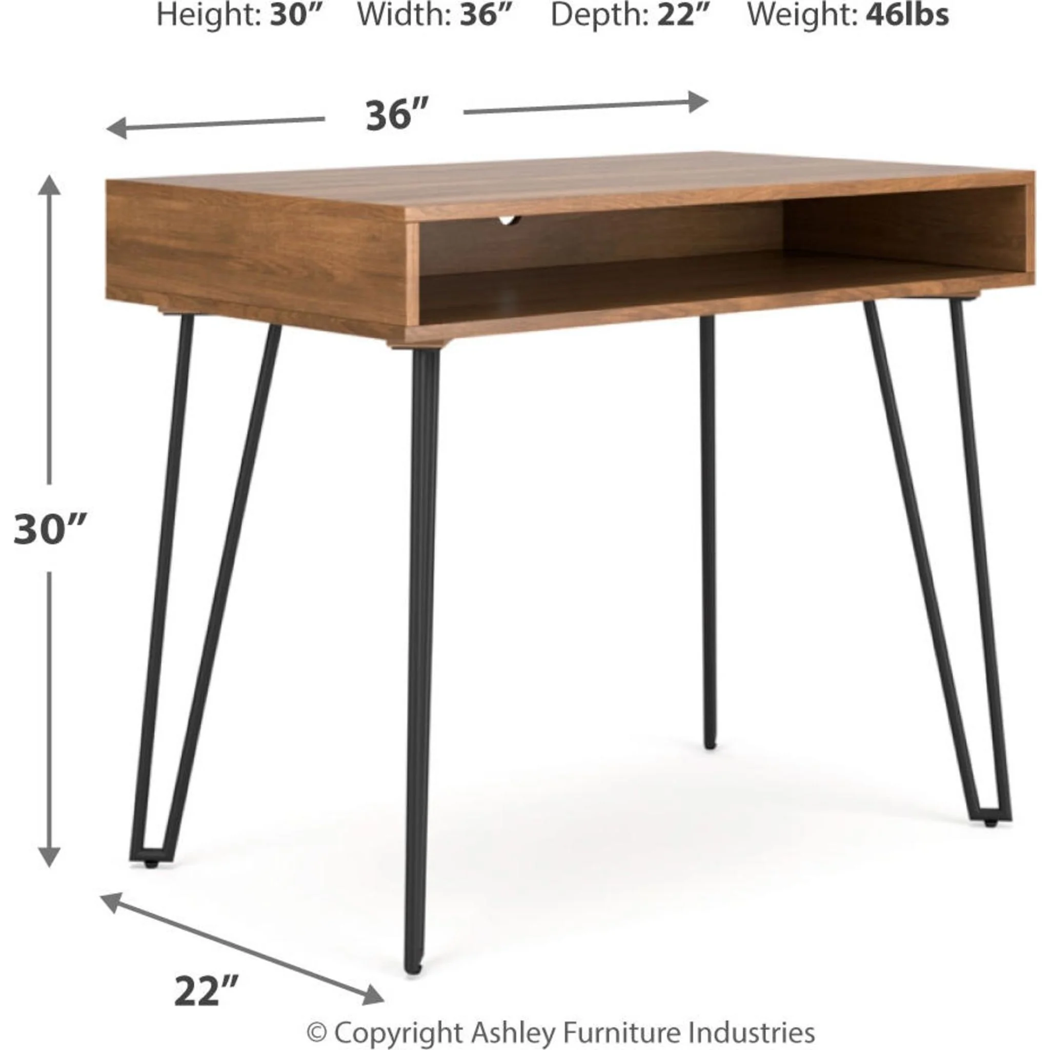 Strumford Desk - Brown/Black - Image 12