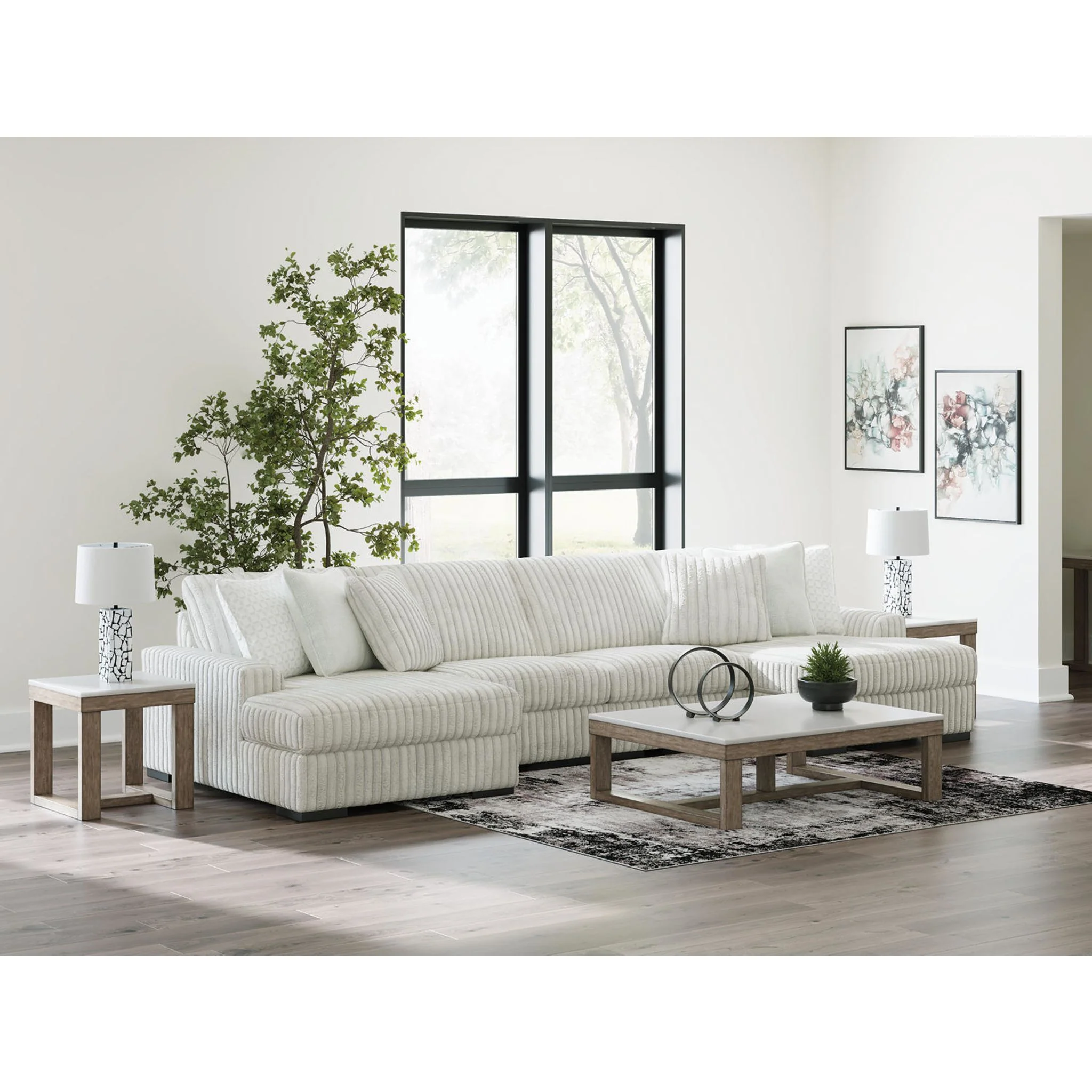 Stupendous 4 Piece Sectional with Double Chaise - Alloy - Image 2