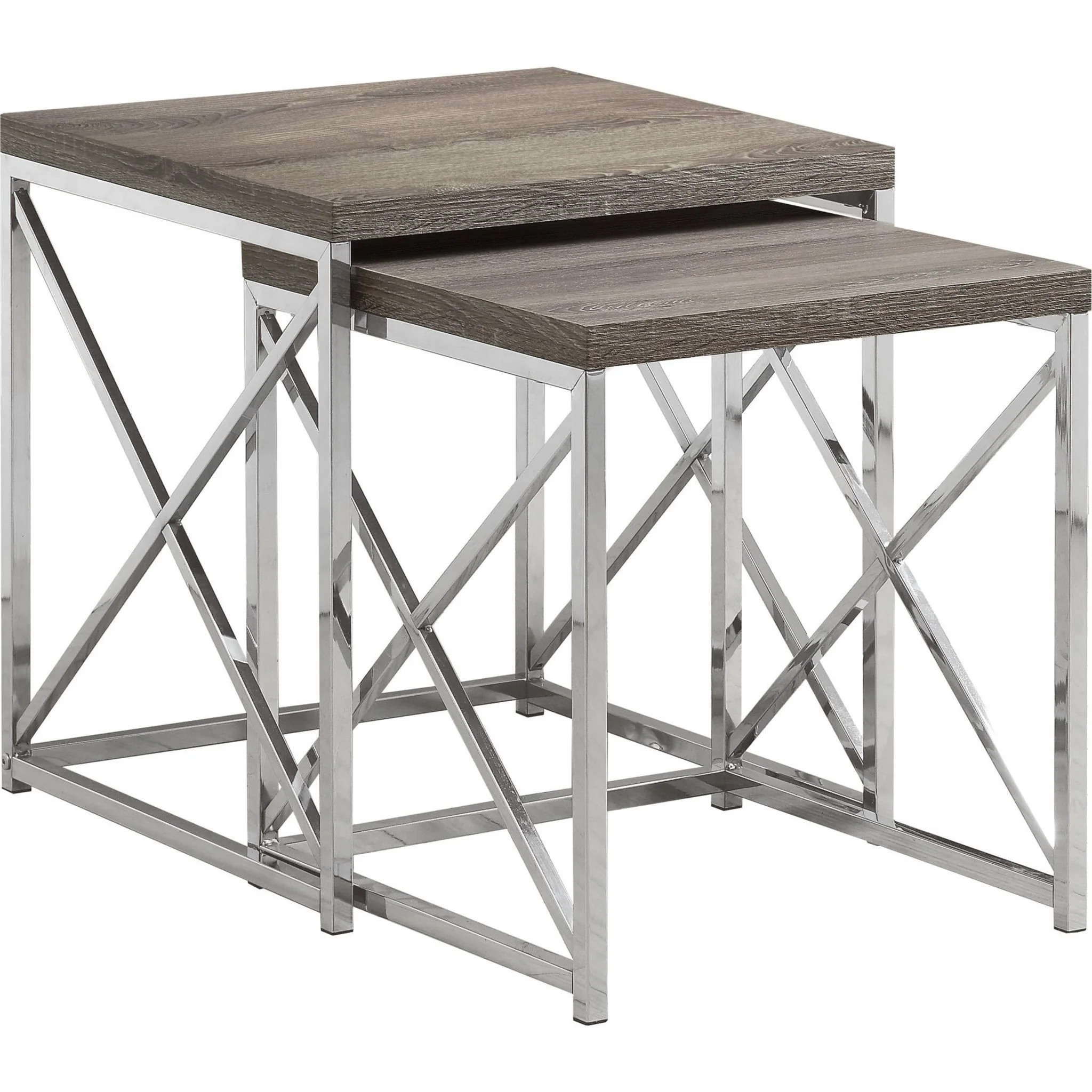 Sturdy X Nesting Table - Dark Taupe