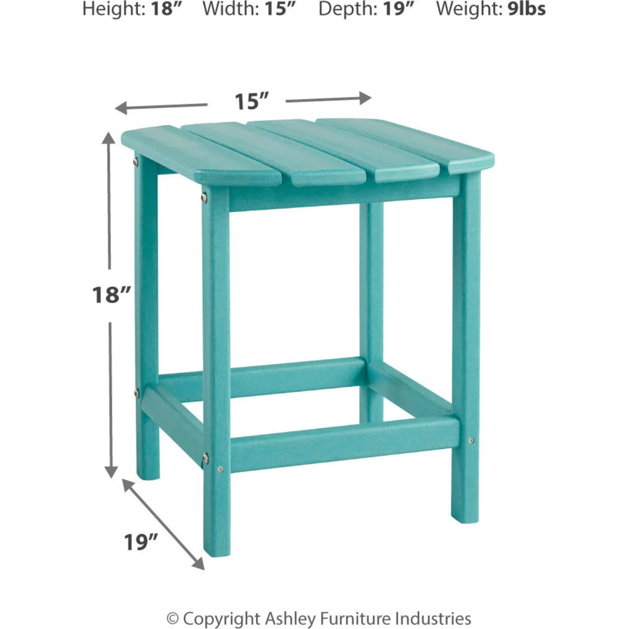 Sundown Treasure Outdoor End Table - Turquoise - Image 13