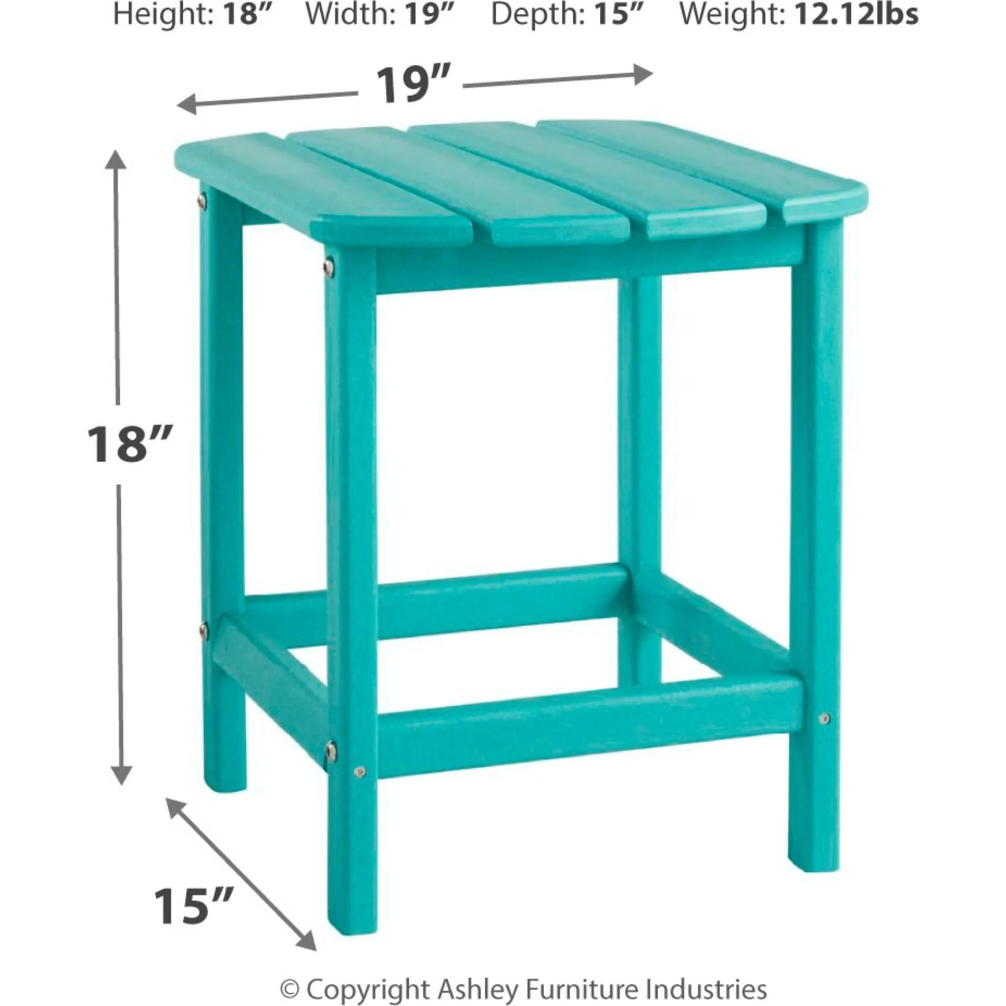 Sundown Treasure Outdoor End Table - Turquoise - Image 4