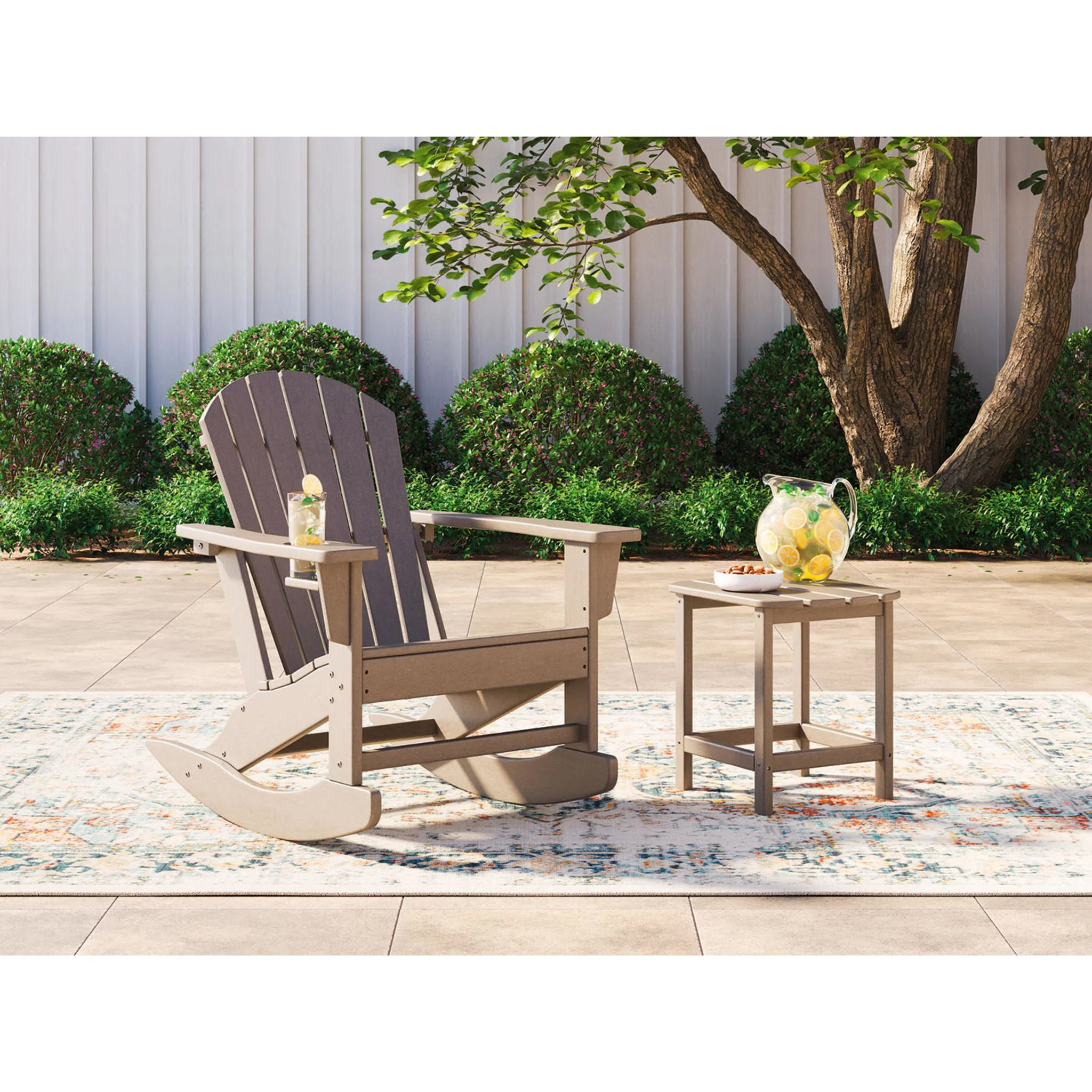 Sundown Treasure Outdoor Rocking Chair with End Table - Image 2