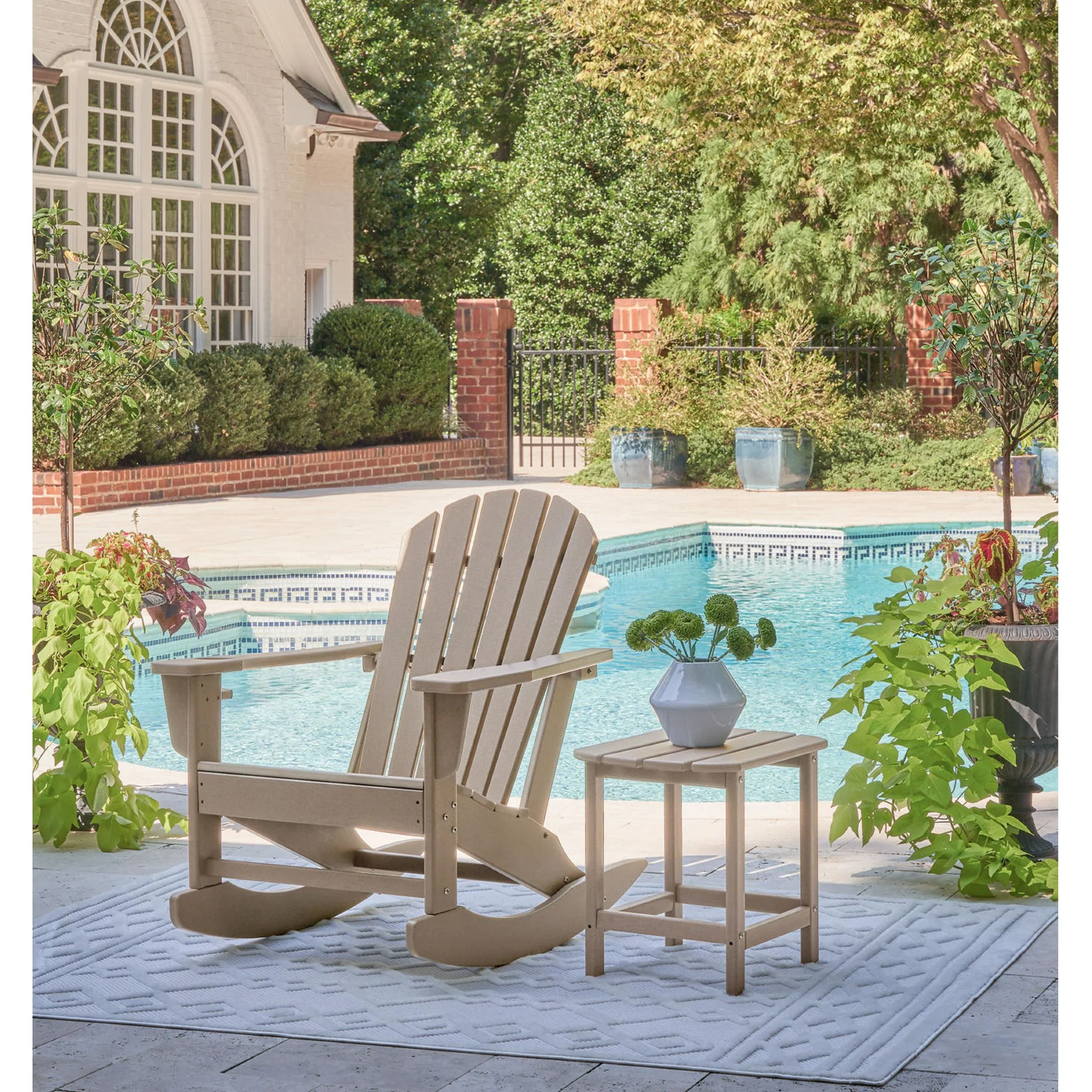Sundown Treasure Outdoor Rocking Chair with End Table - Image 4