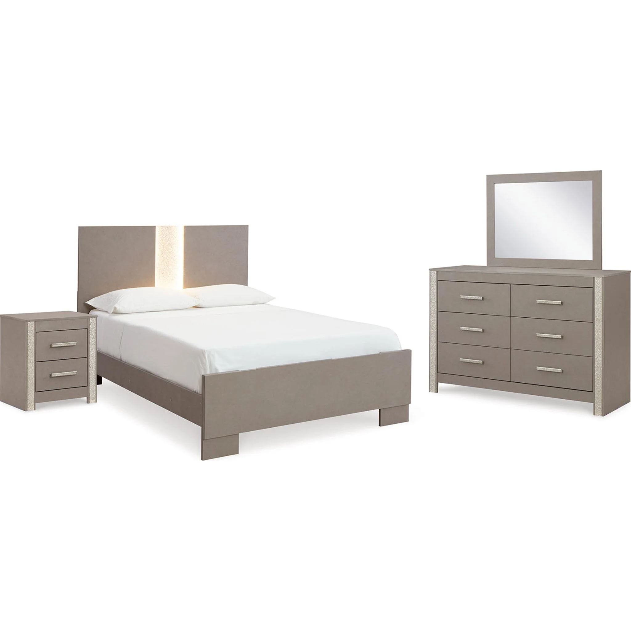 Surancha 6 Piece Full Panel Bedroom - Gray