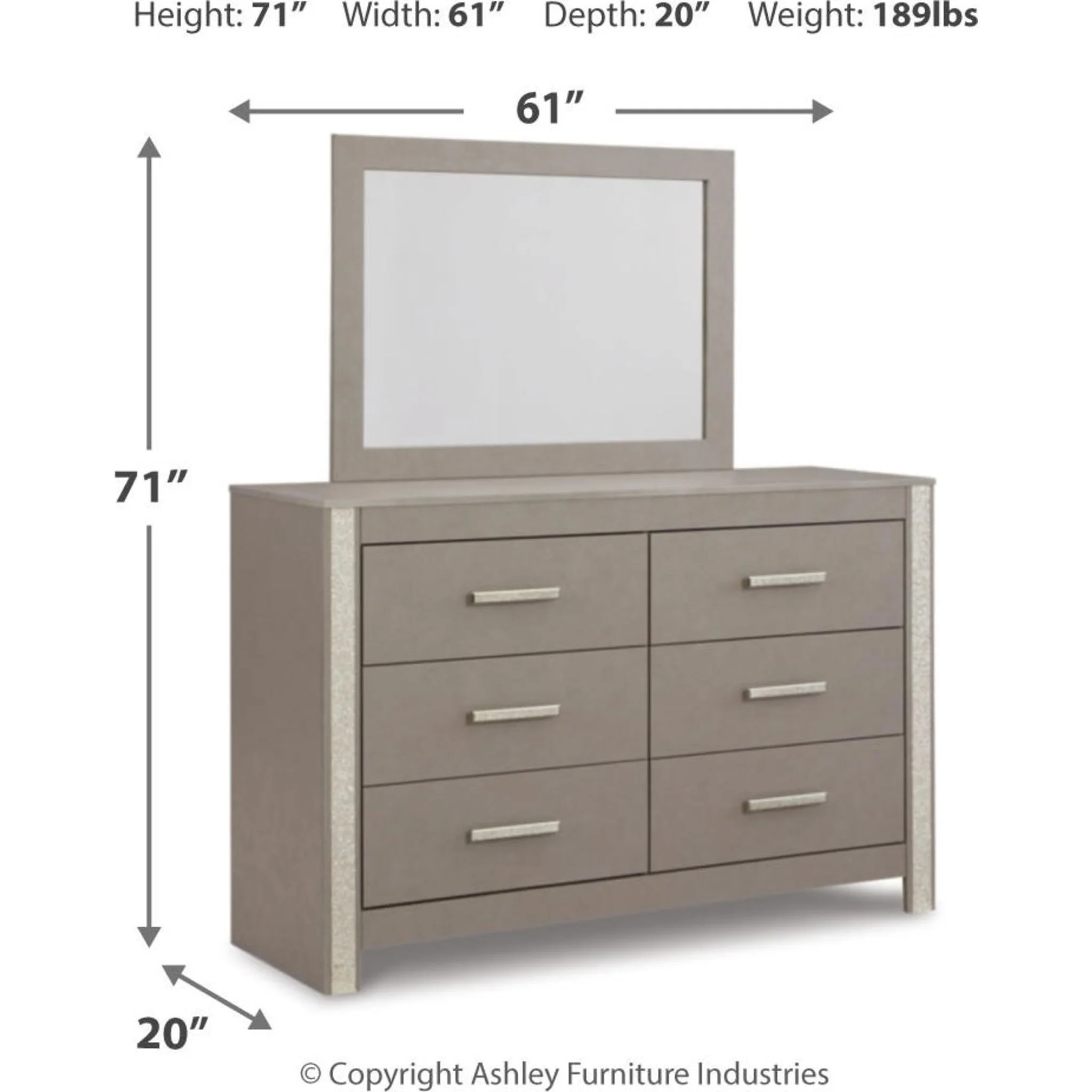 Surancha 6 Piece Full Panel Bedroom - Gray - Image 4