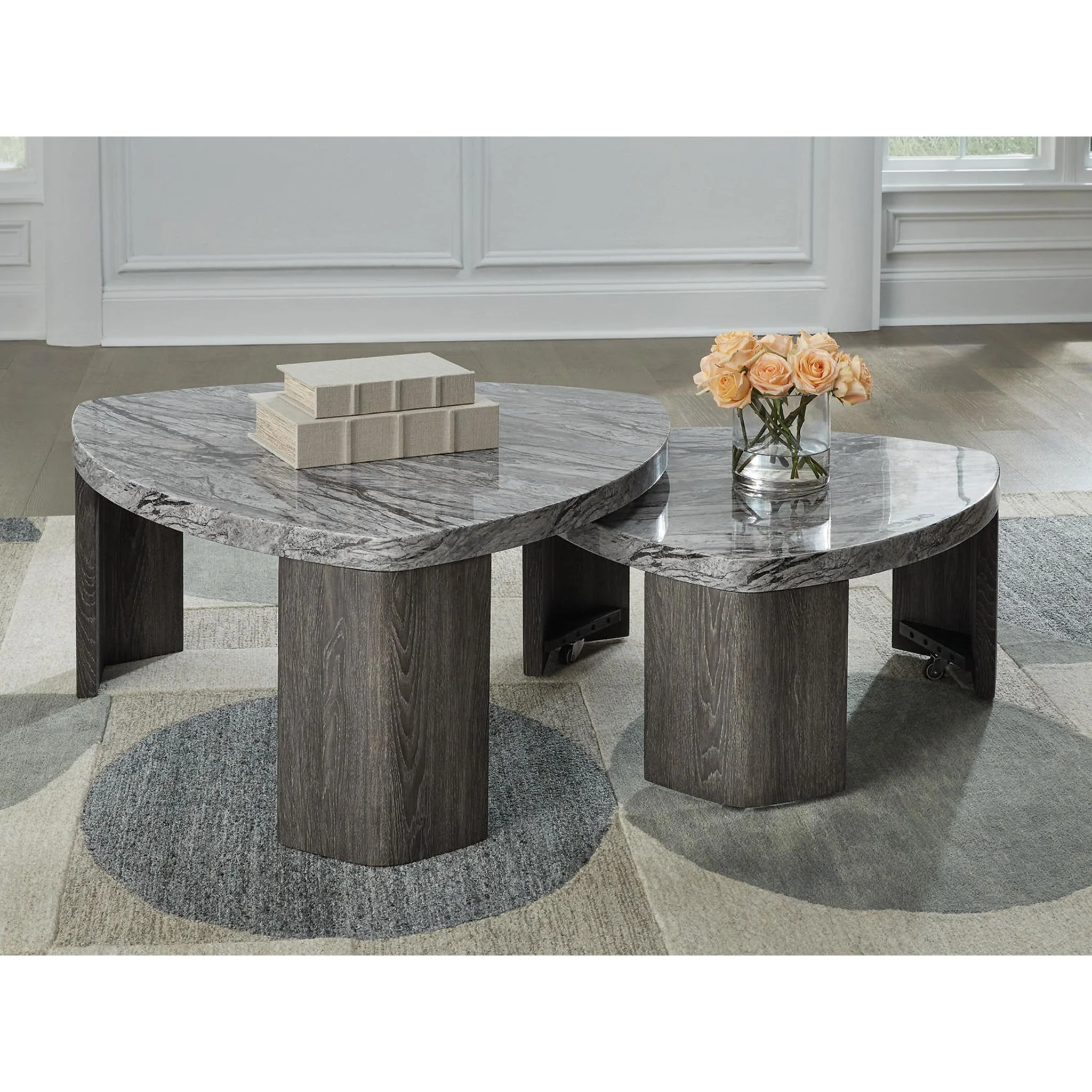Surmour Stacked Coffee Table - Gray/Brown - Image 4