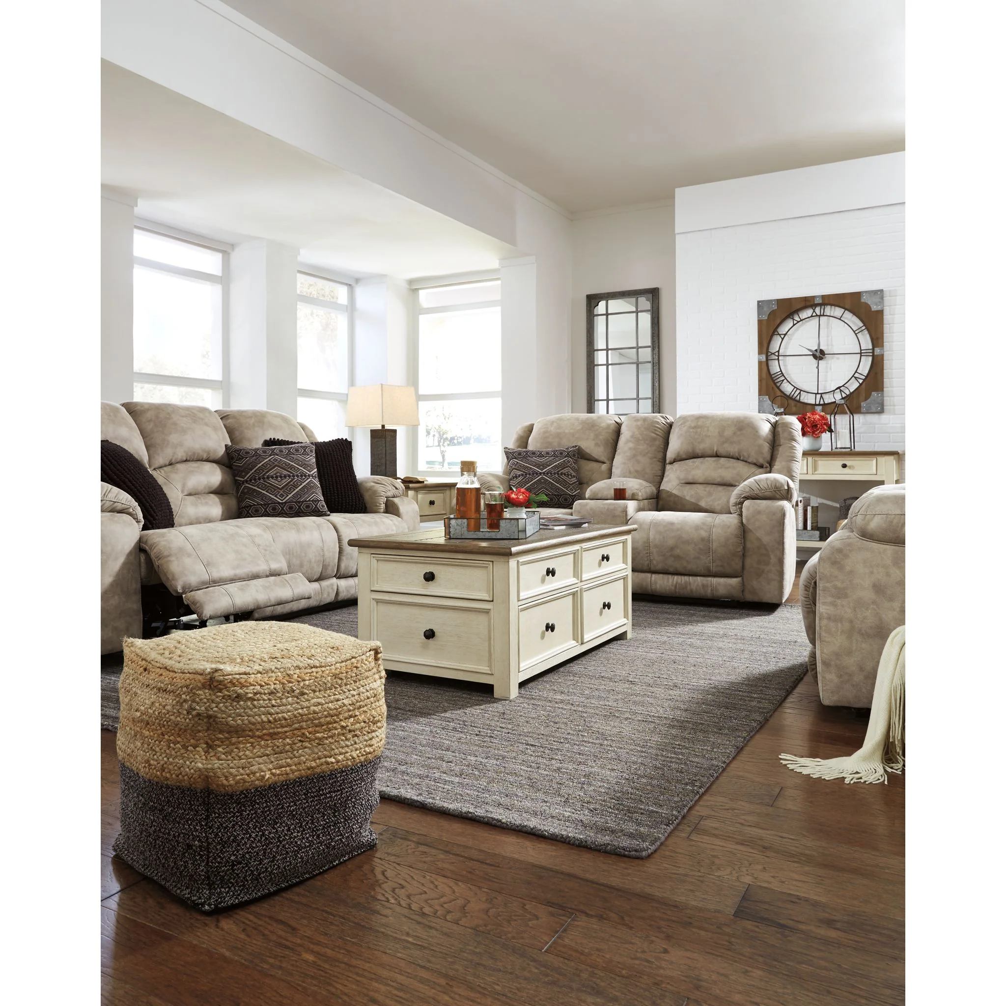 Sweed Valley Pouf - Natural/Black - Image 5