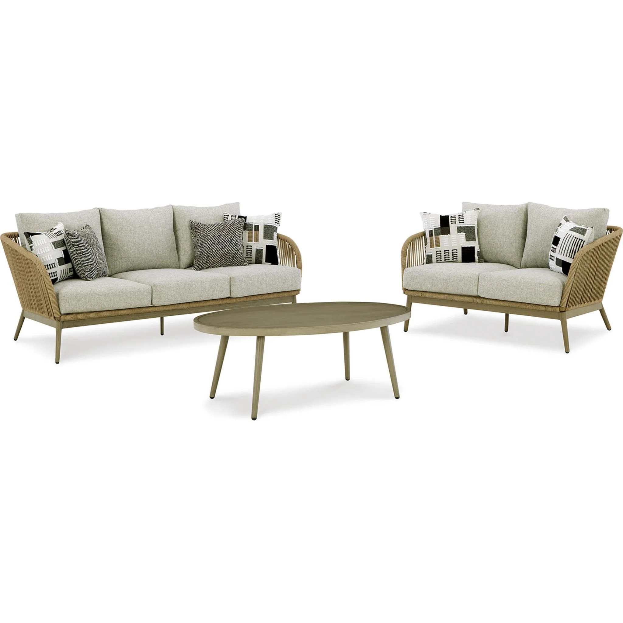 Swiss Valley 3 Piece Outdoor Seating - Beige - Image 2
