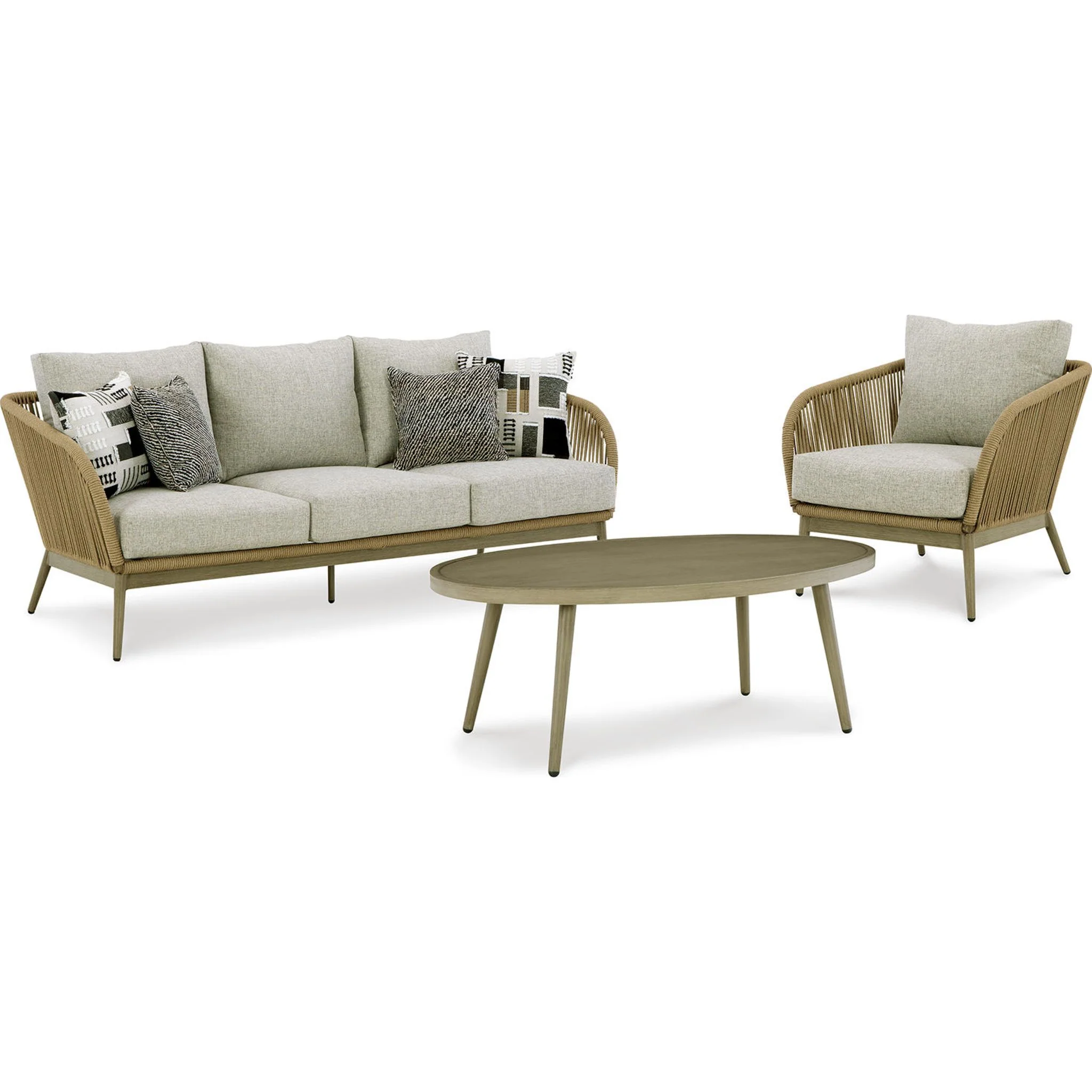 Swiss Valley 4 Piece Outdoor Seating - Beige - Image 18