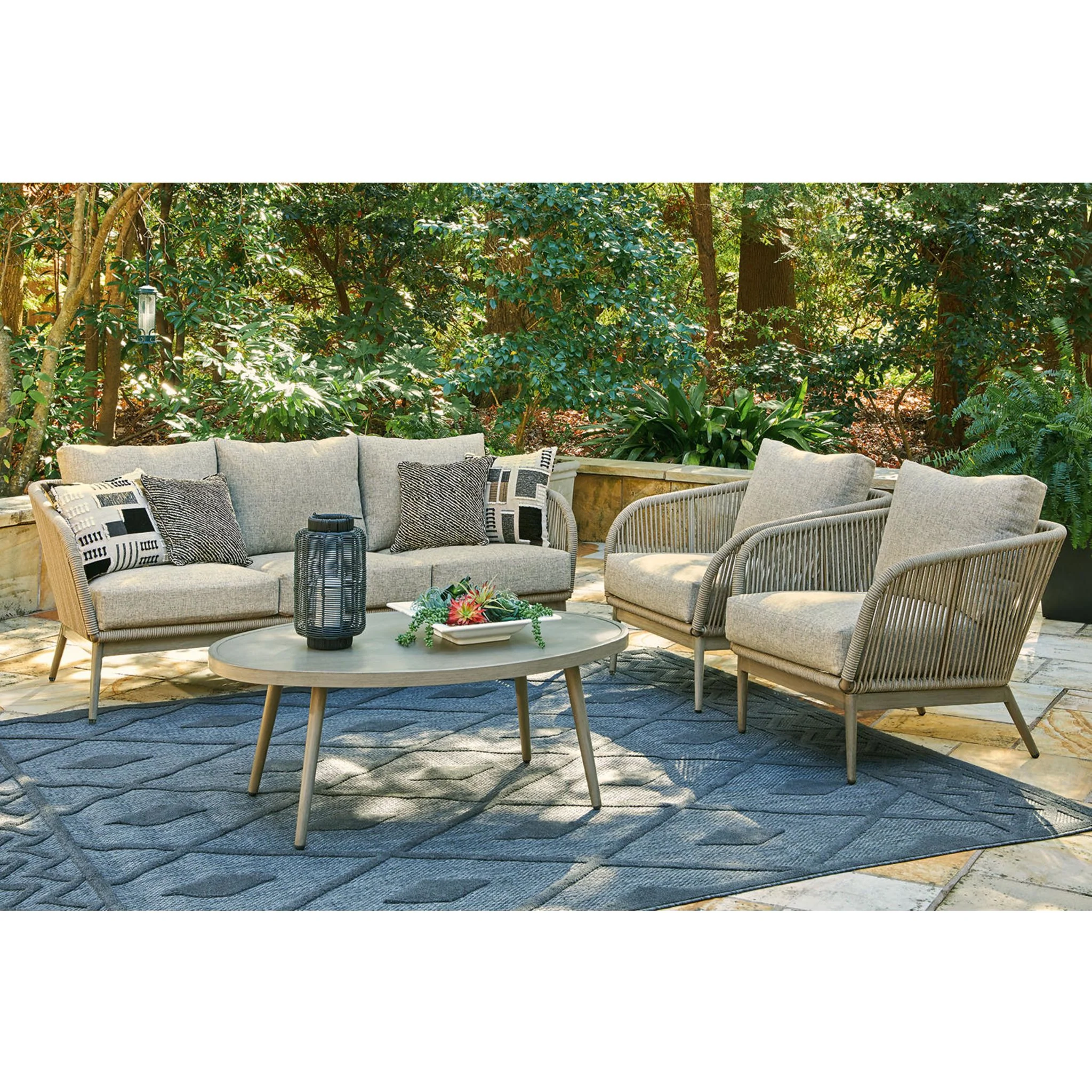 Swiss Valley 4 Piece Outdoor Seating - Beige - Image 4