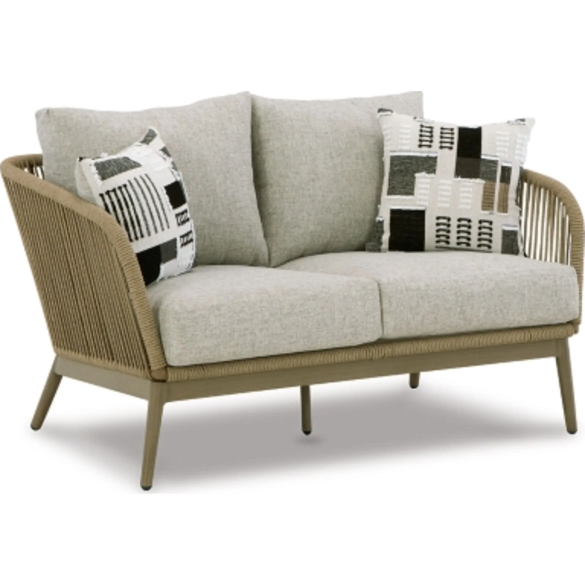 Swiss Valley Outdoor Loveseat with Cushion - Beige - Image 2