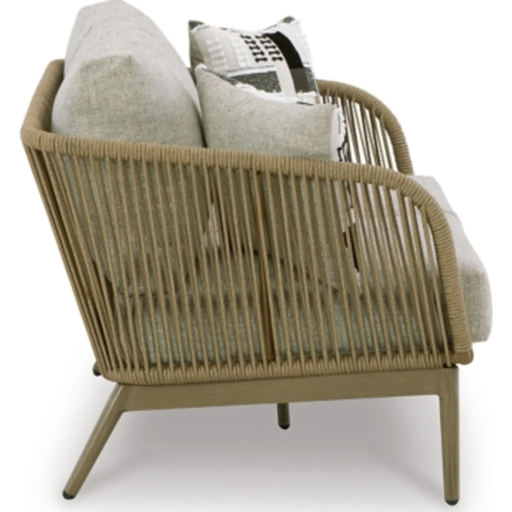 Swiss Valley Outdoor Loveseat with Cushion - Beige - Image 5