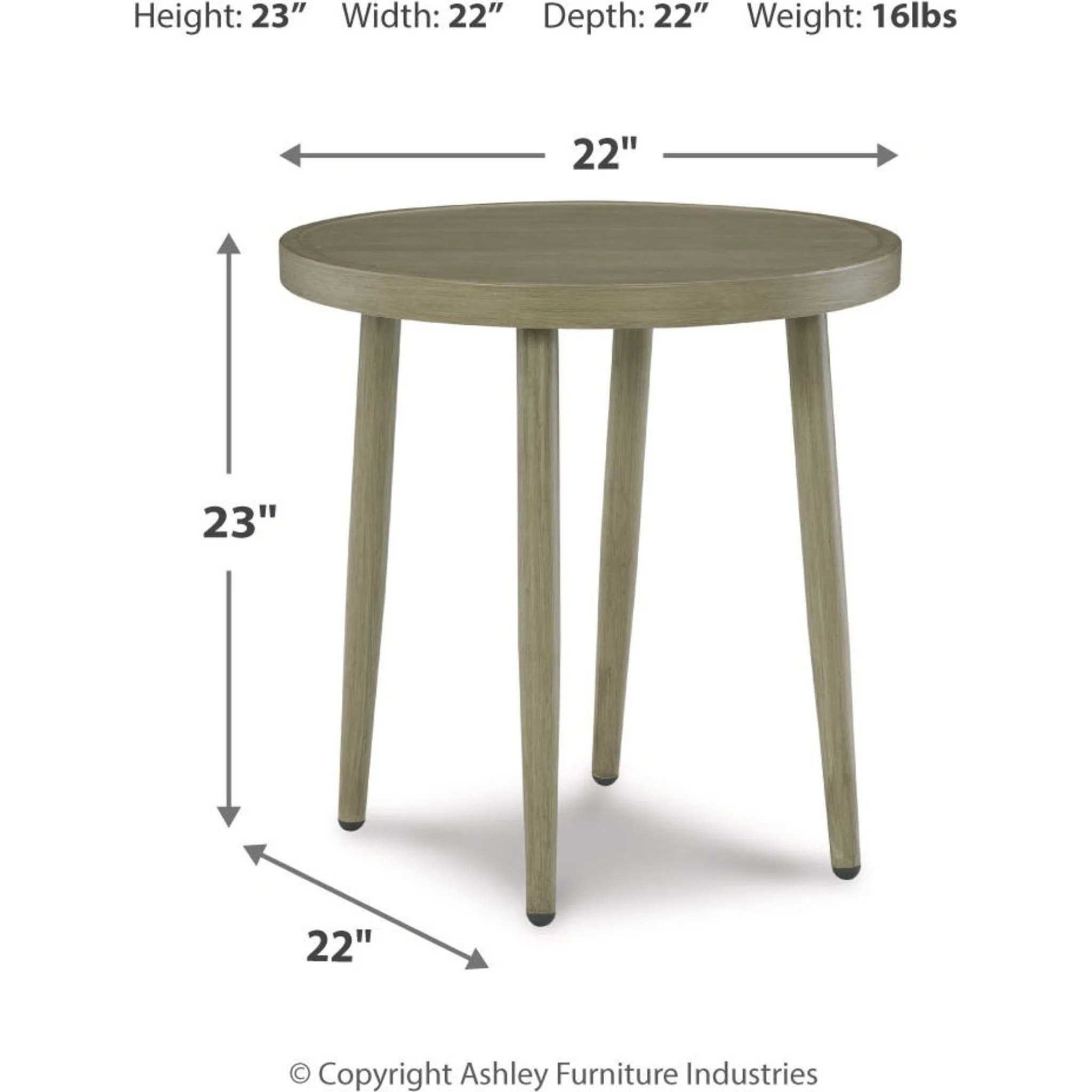 Swiss Valley Outdoor End Table - Beige - Image 8
