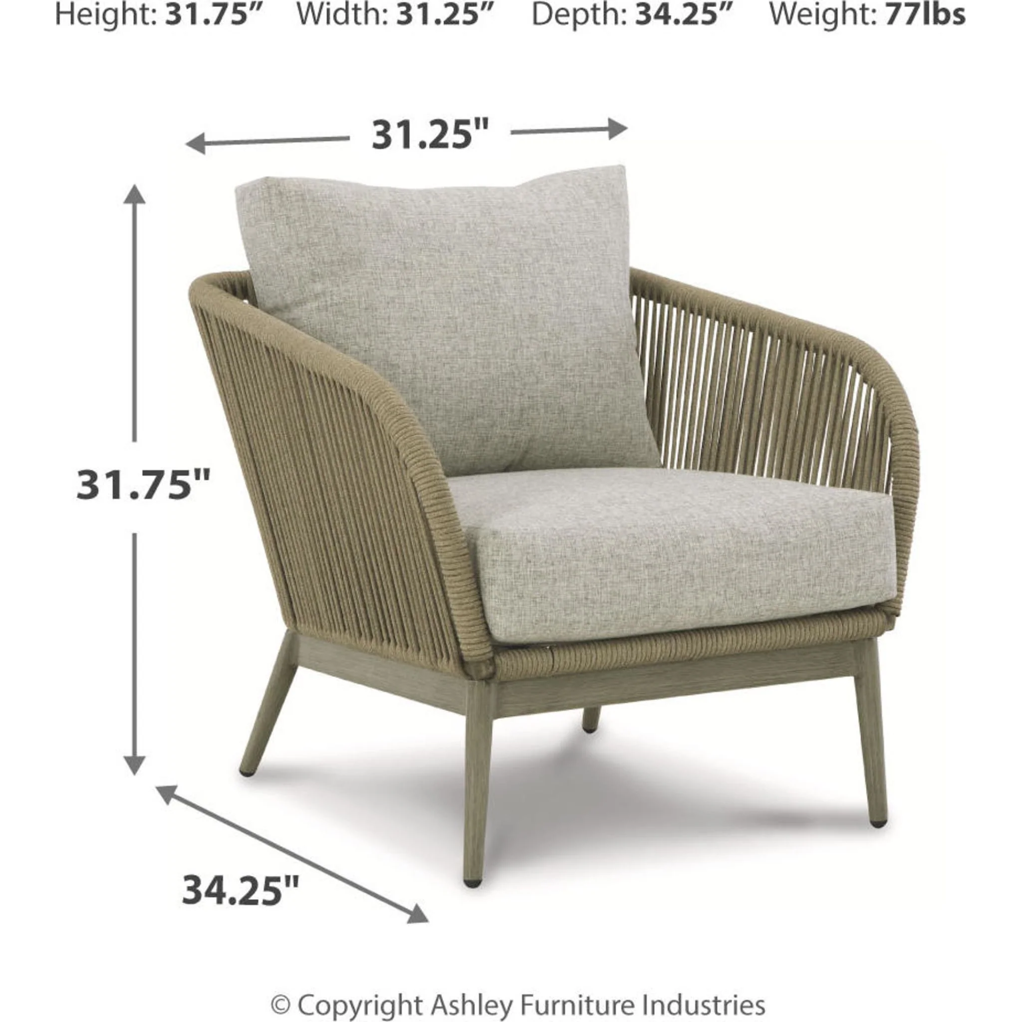 Swiss Valley Outdoor Lounge Chair with Cushion (set of 2) - Beige - Image 16
