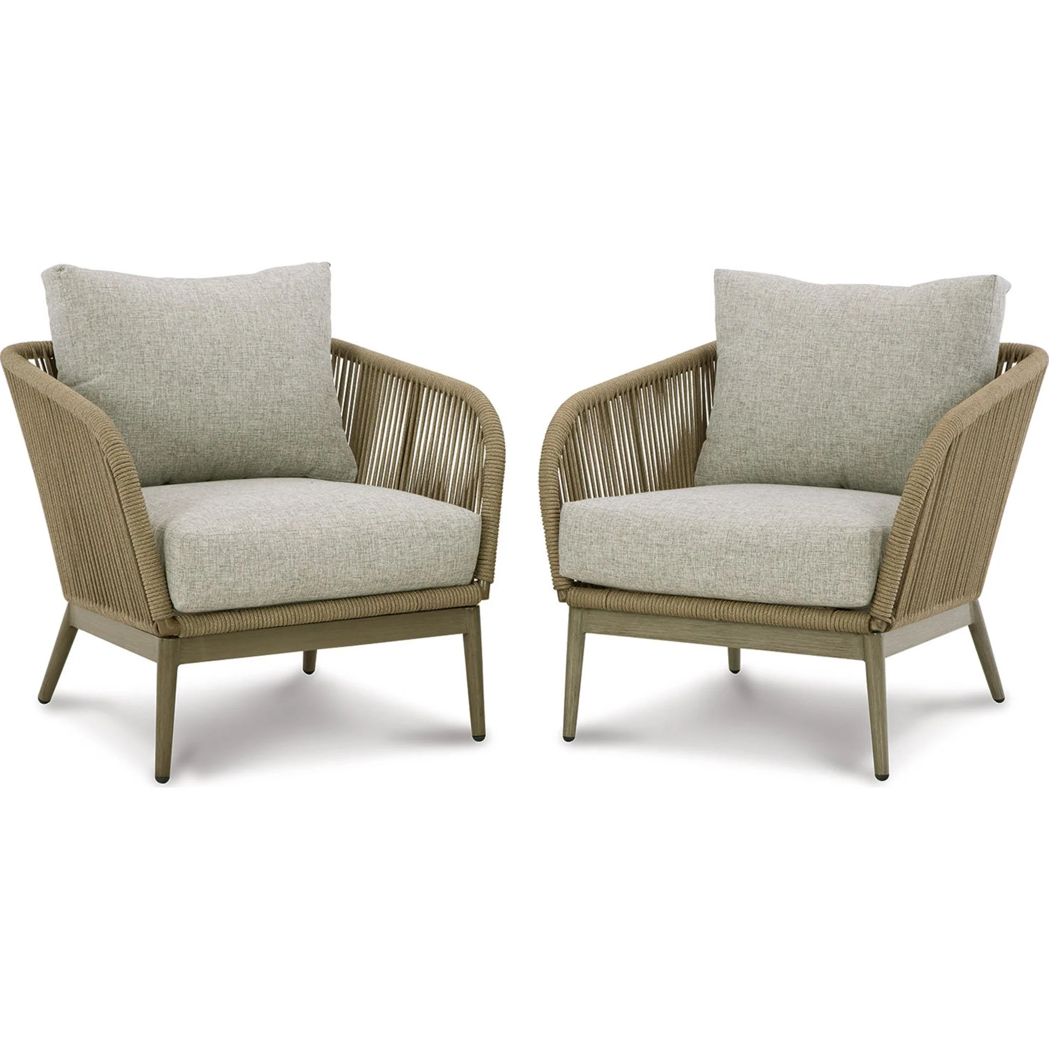 Swiss Valley Outdoor Lounge Chair with Cushion (set of 2) - Beige - Image 9