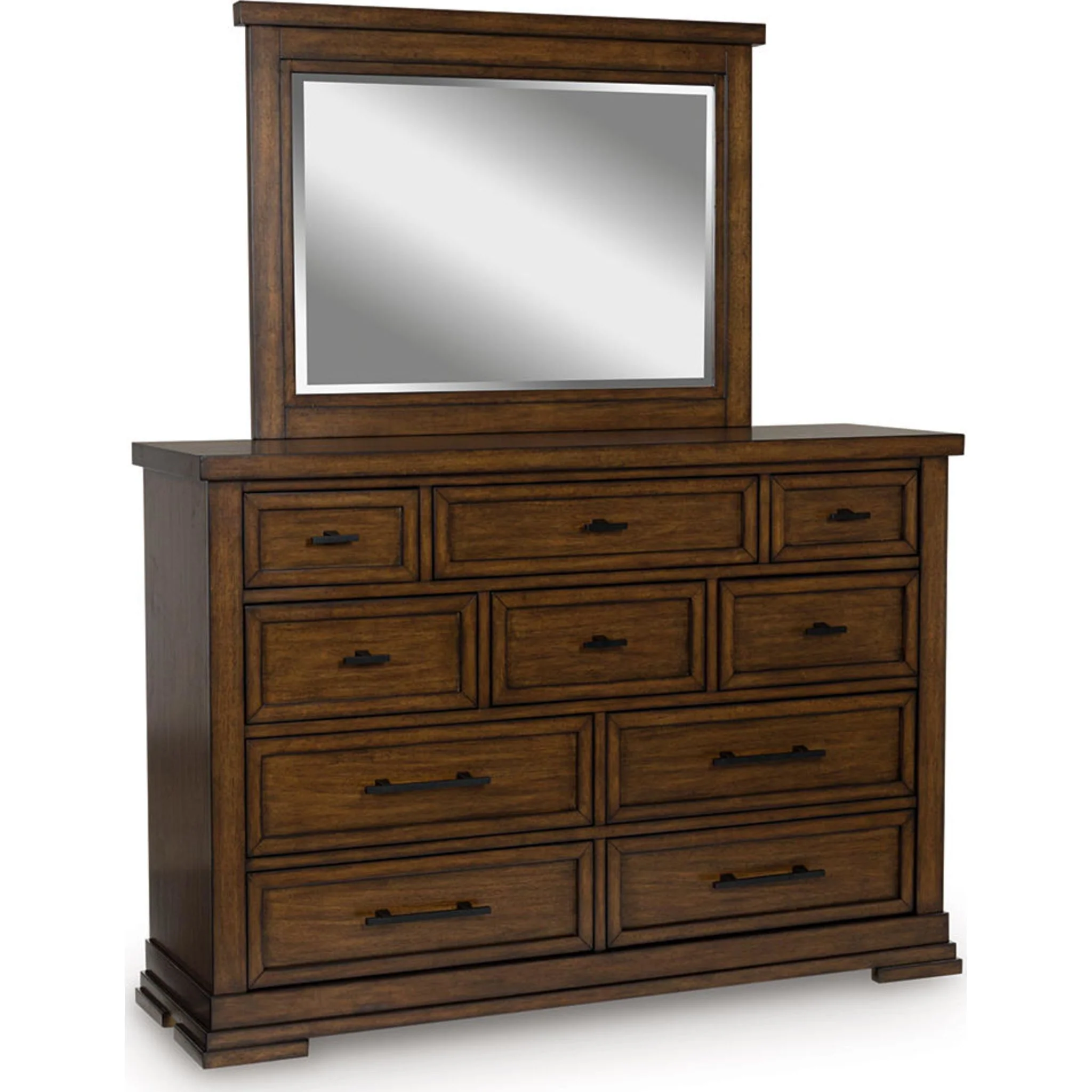 Taffenbrook Dresser and Mirror - Medium Brown