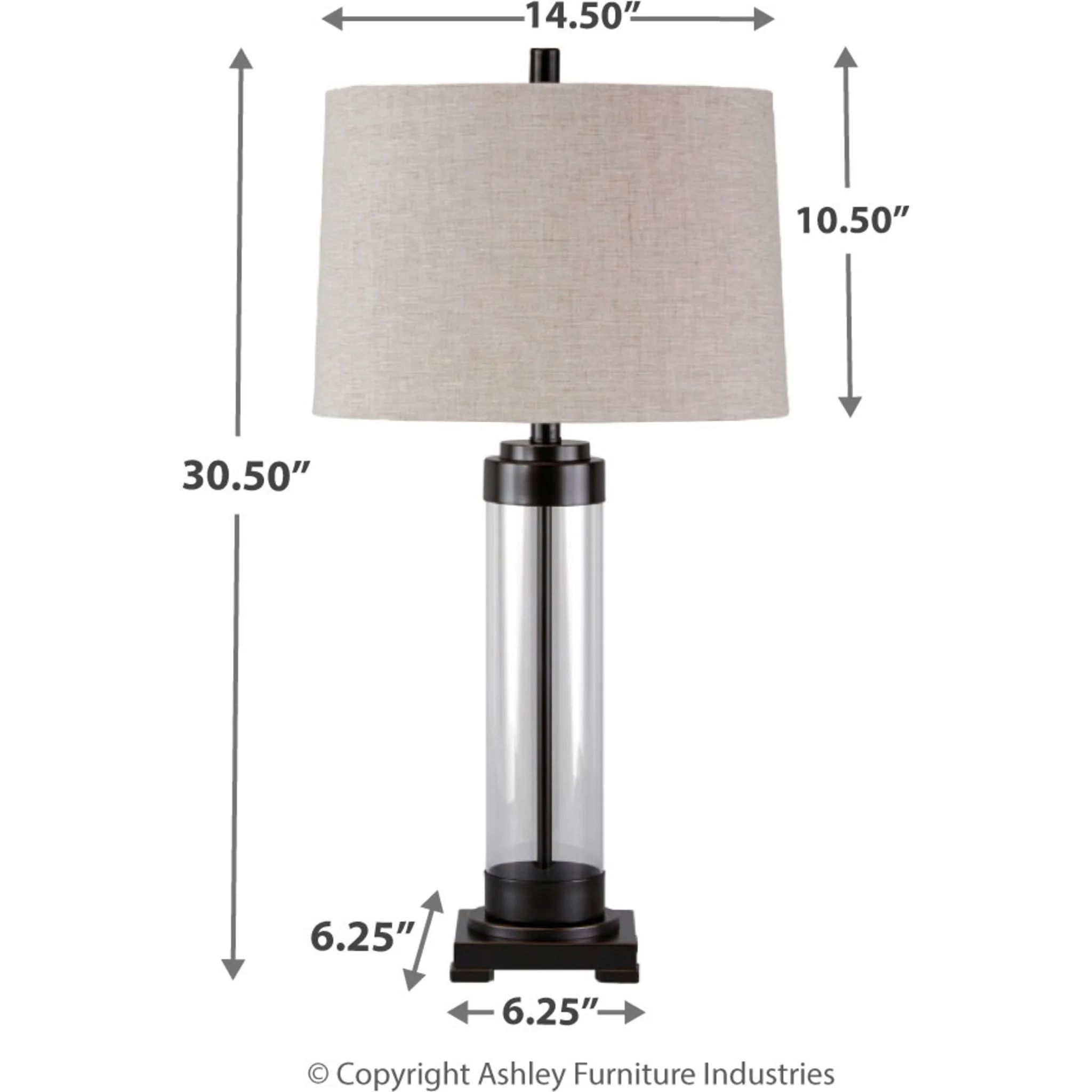 Talar Table Lamp - Clear/Bronze Finish 30.50" - Image 4