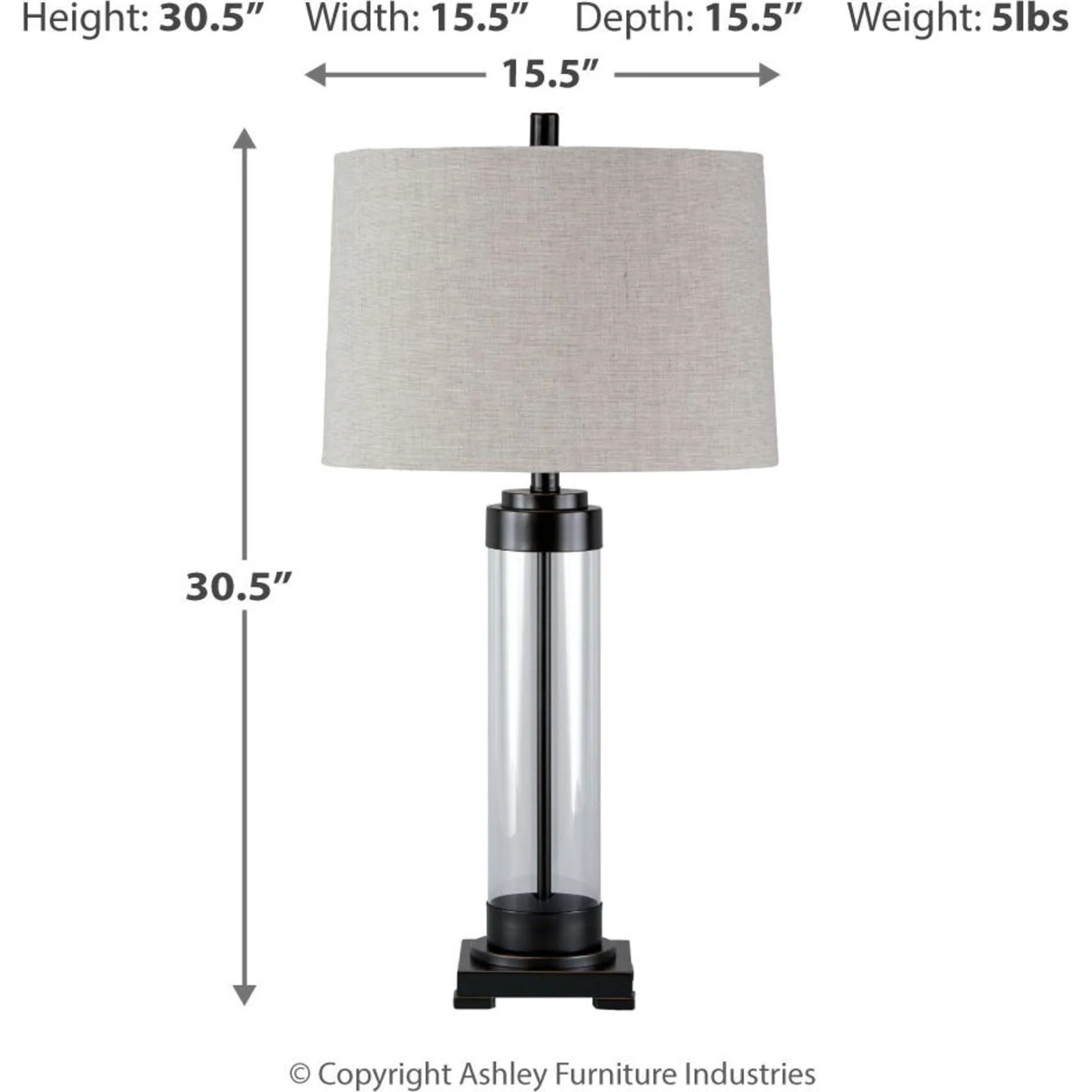 Talar Table Lamp - Clear/Bronze Finish 30.50" - Image 9