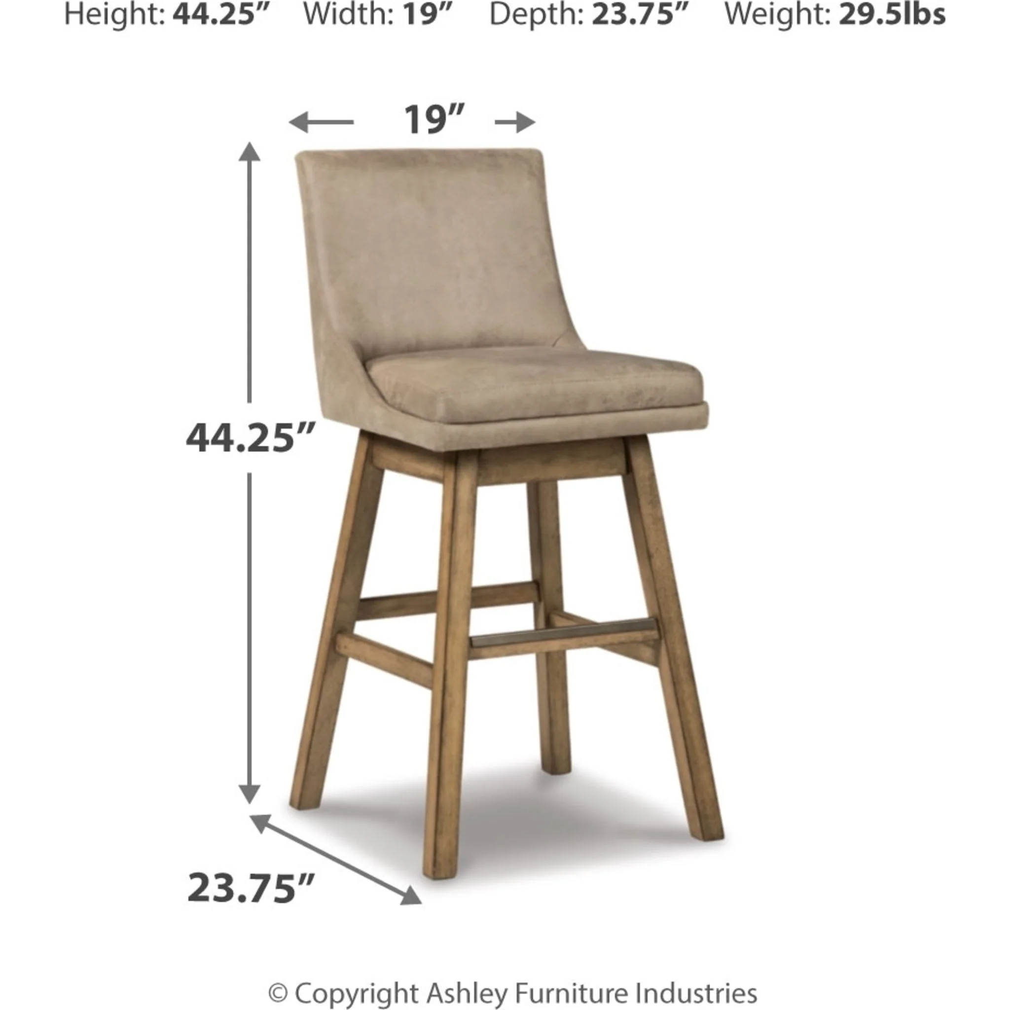 Tallenger Bar Height Stool - Beige - (D380-530) - Image 6