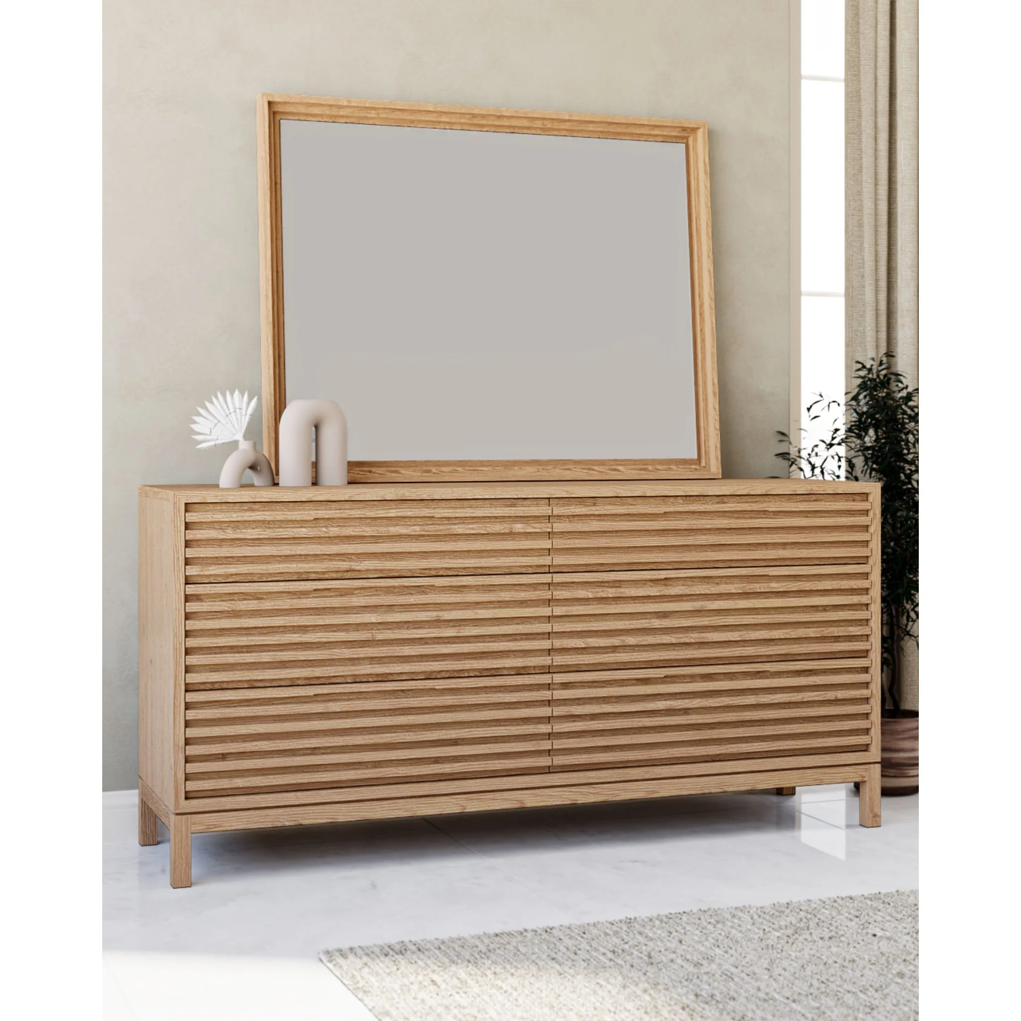 Tanner Dresser and Mirror - Flaxen - Image 2