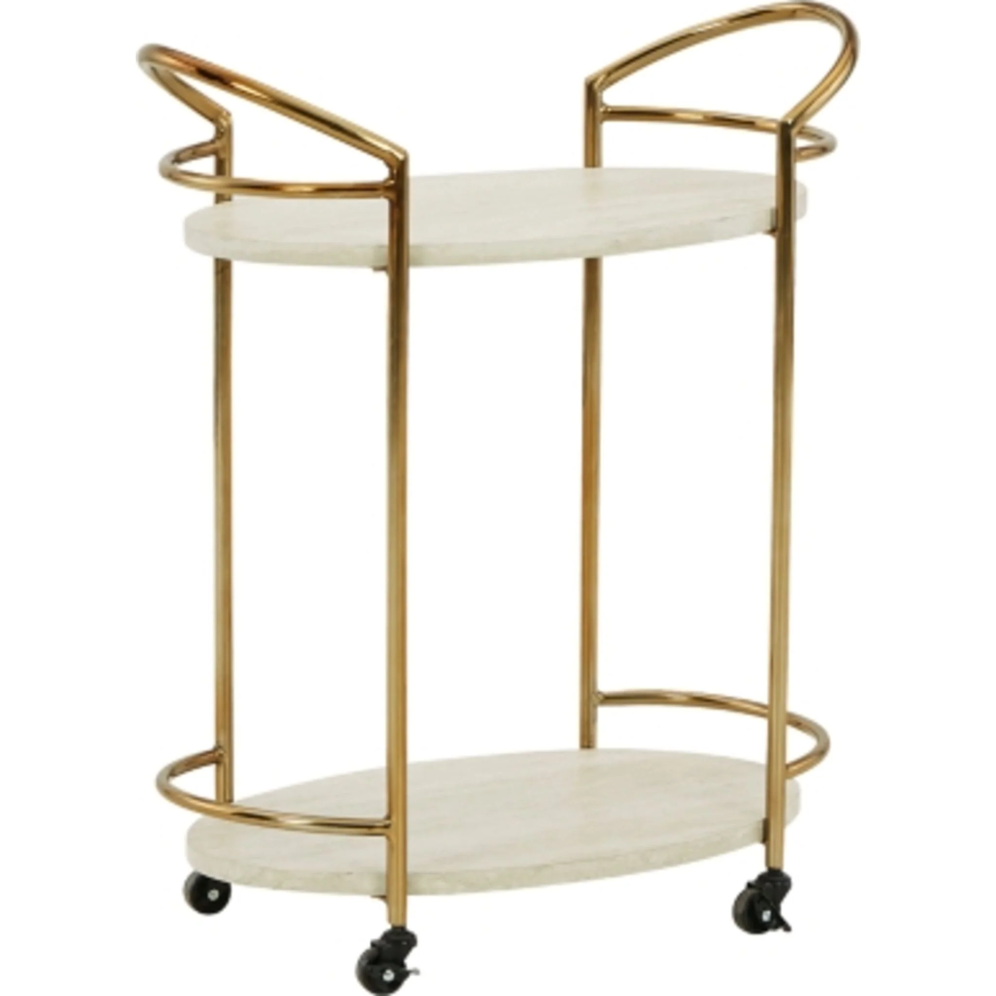 Tarica Bar Cart - Cream/Gold Finish - Image 3