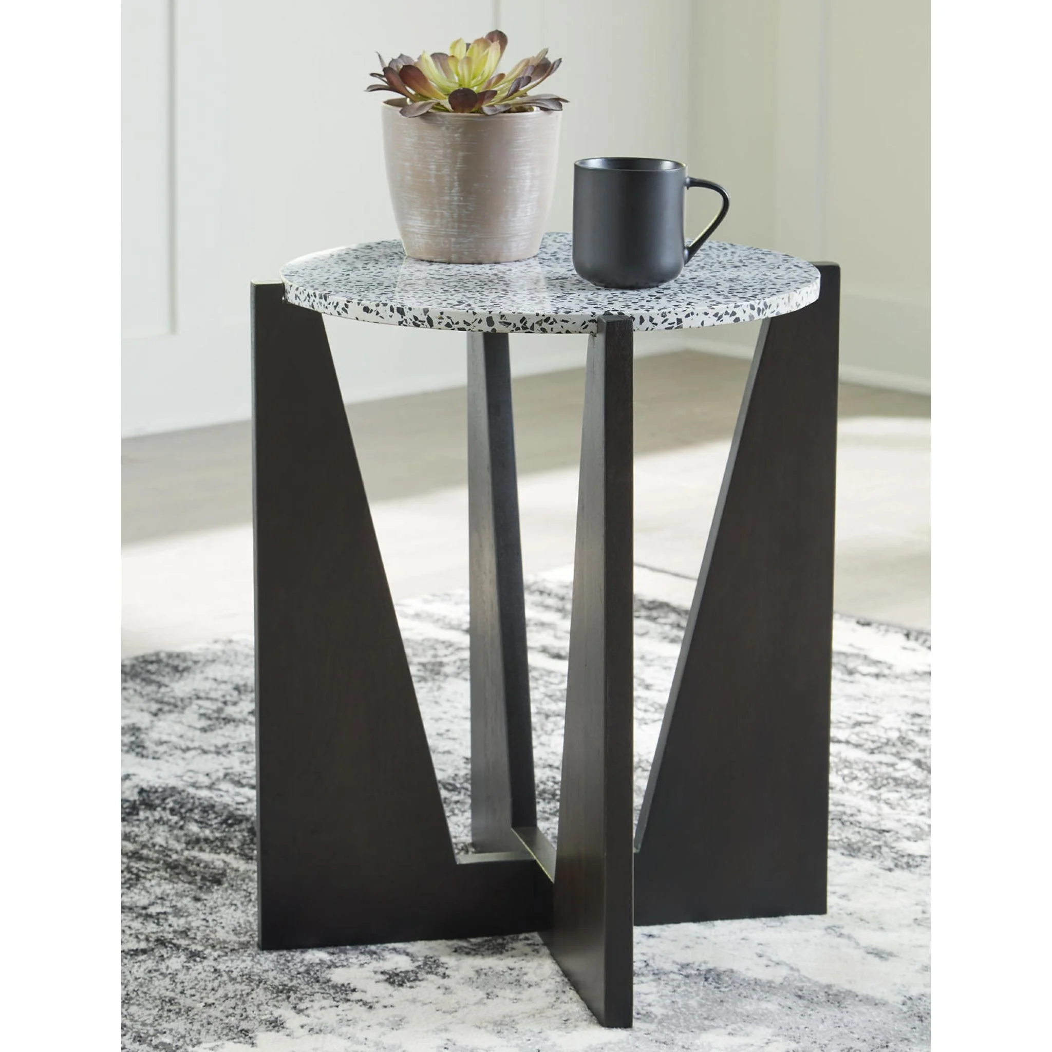 Tellrich Accent Table - Black/White - Image 33
