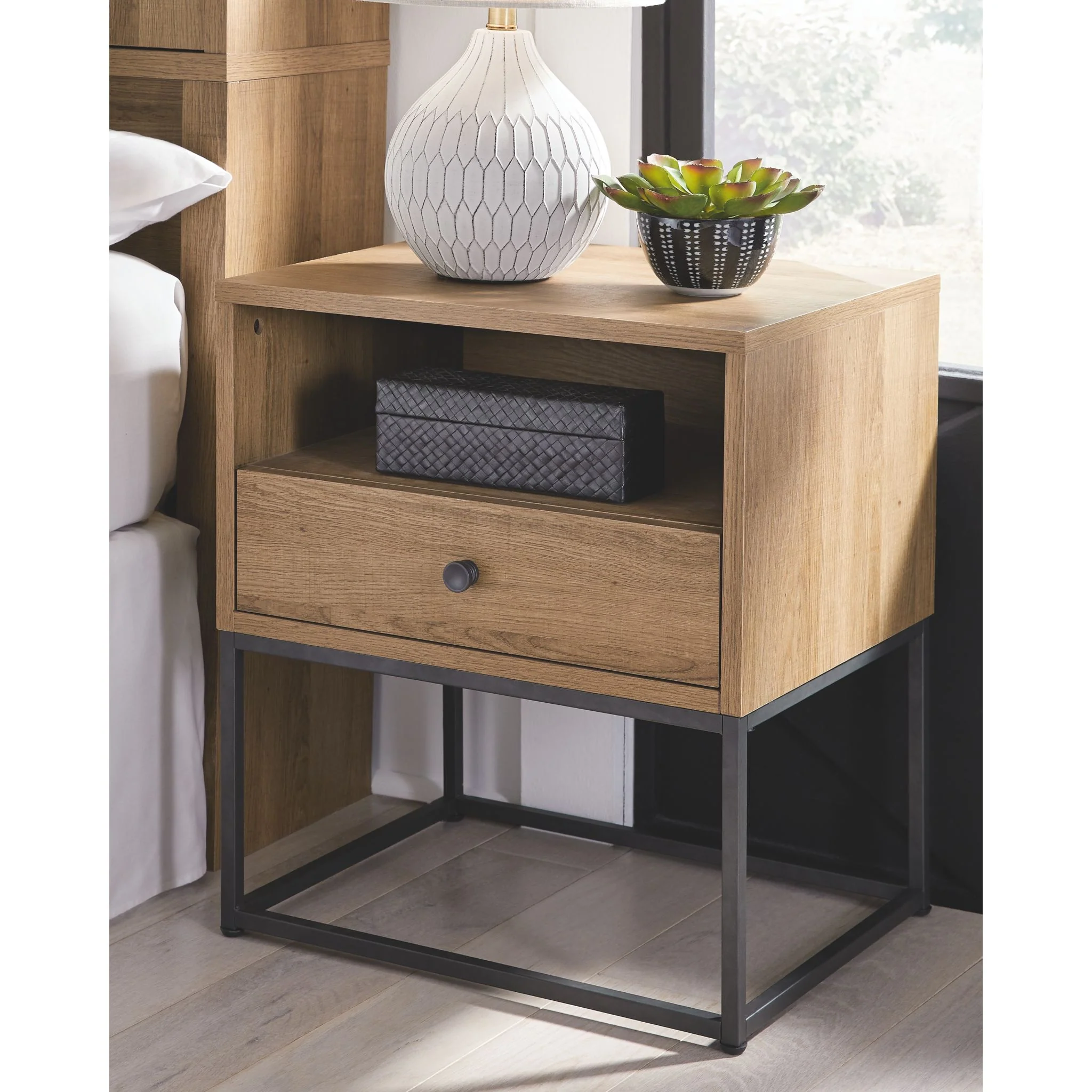 Thadamere Nightstand - Light Brown - Image 2