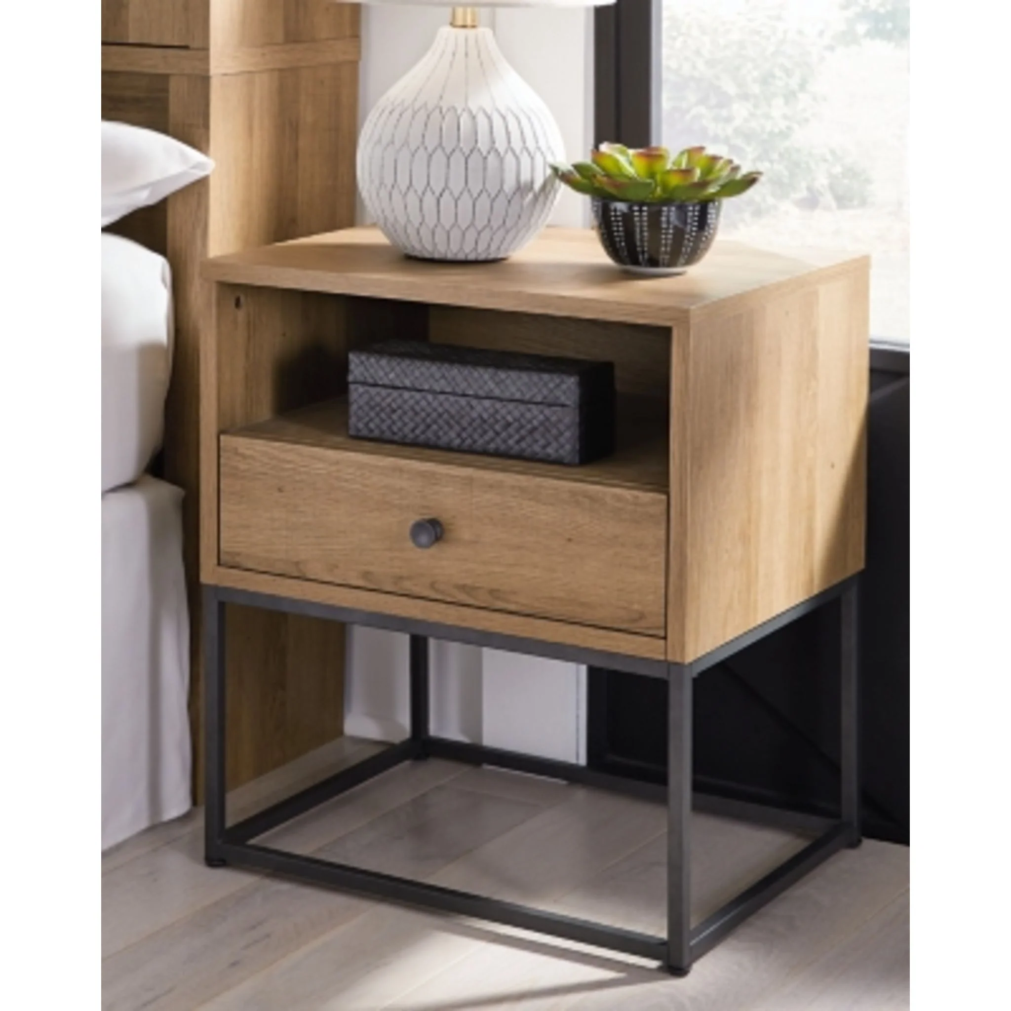 Thadamere Nightstand - Light Brown - Image 8
