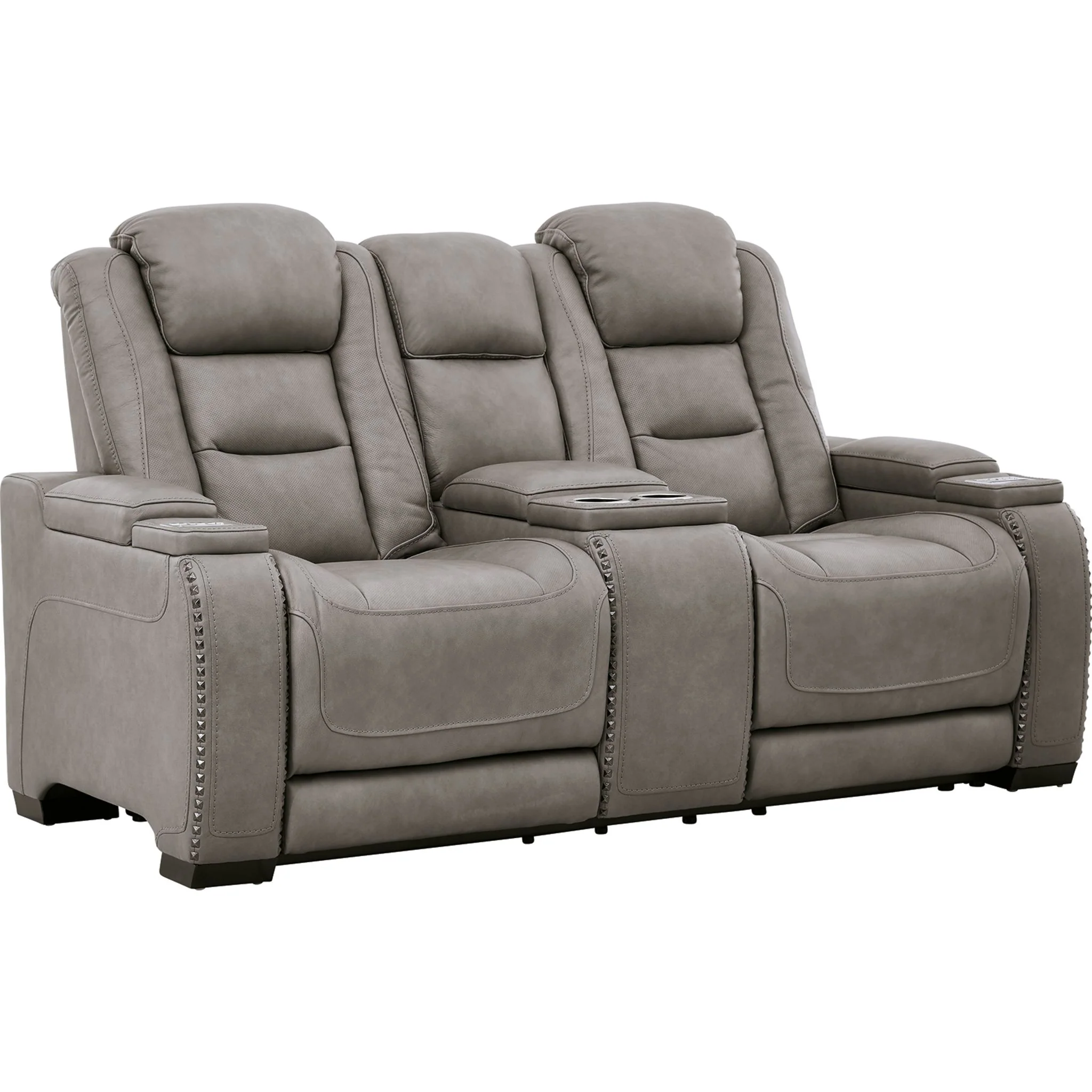 The Man Power Reclining Loveseat - Gray - Image 4
