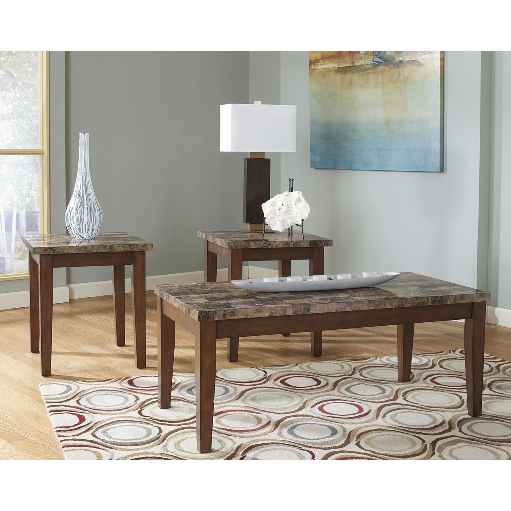 Theo 3 Pack Tables - Medium Brown - Image 2