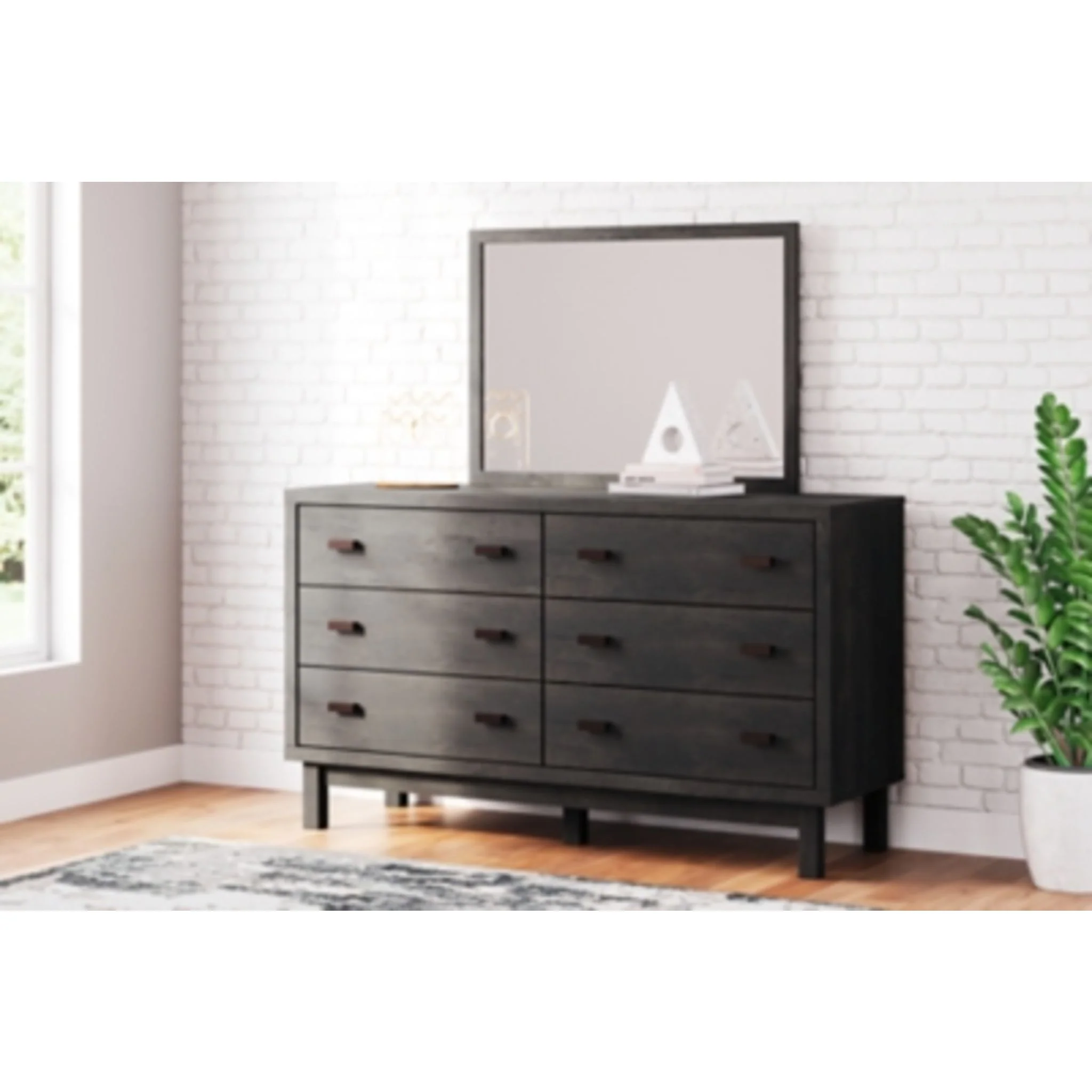 Toretto Dresser and Mirror - Charcoal - Image 2
