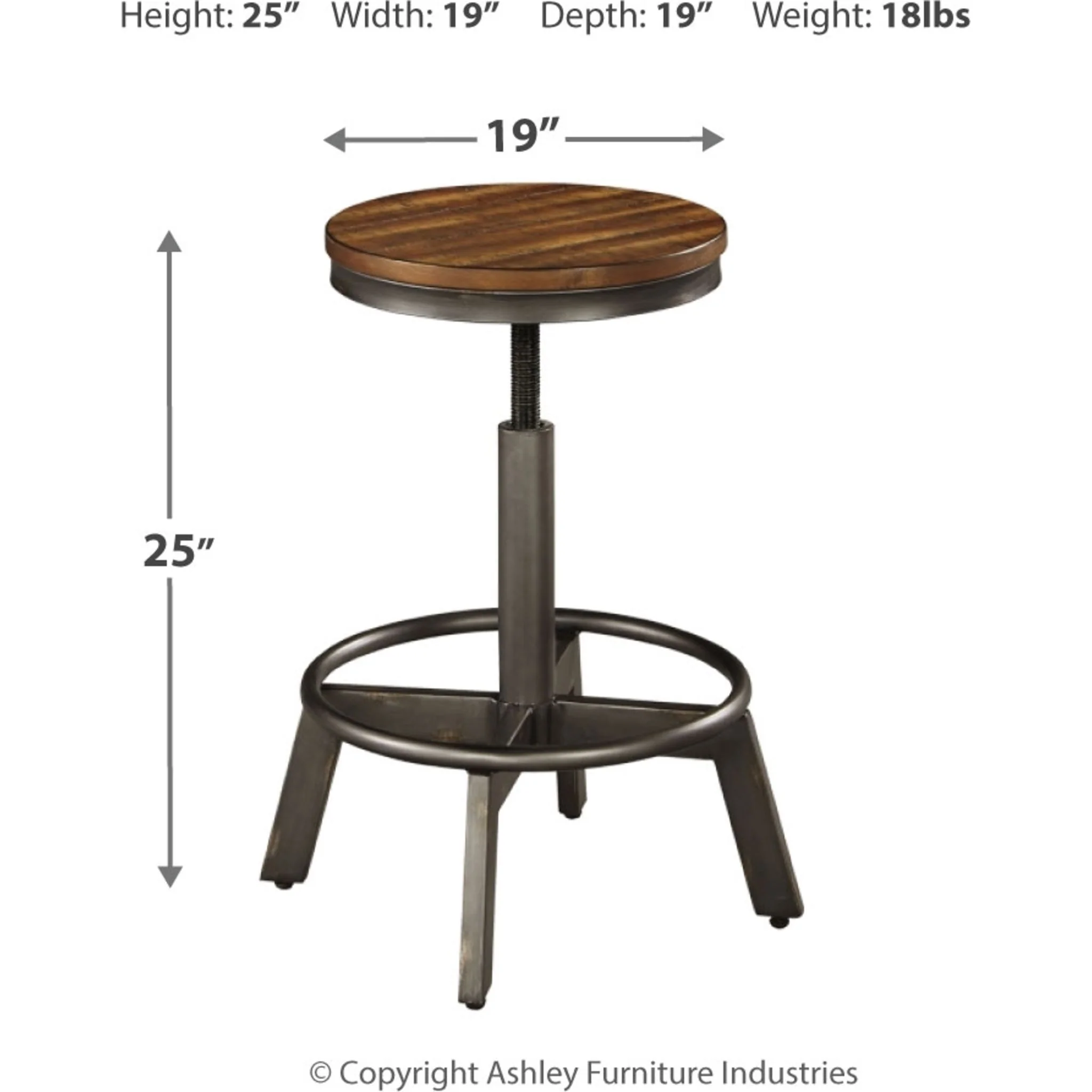 Torjin Adjustable Height Stool - Brown - (D440-024) - Image 4