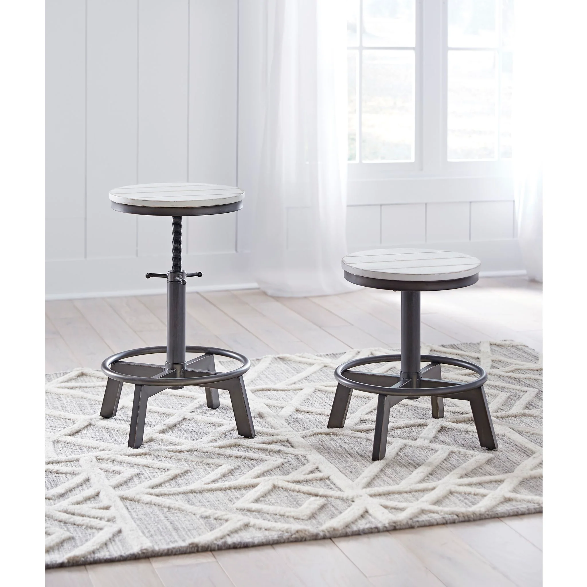 Torjin Adjustable Height Stool - Vintage White - (D440-224) - Image 4
