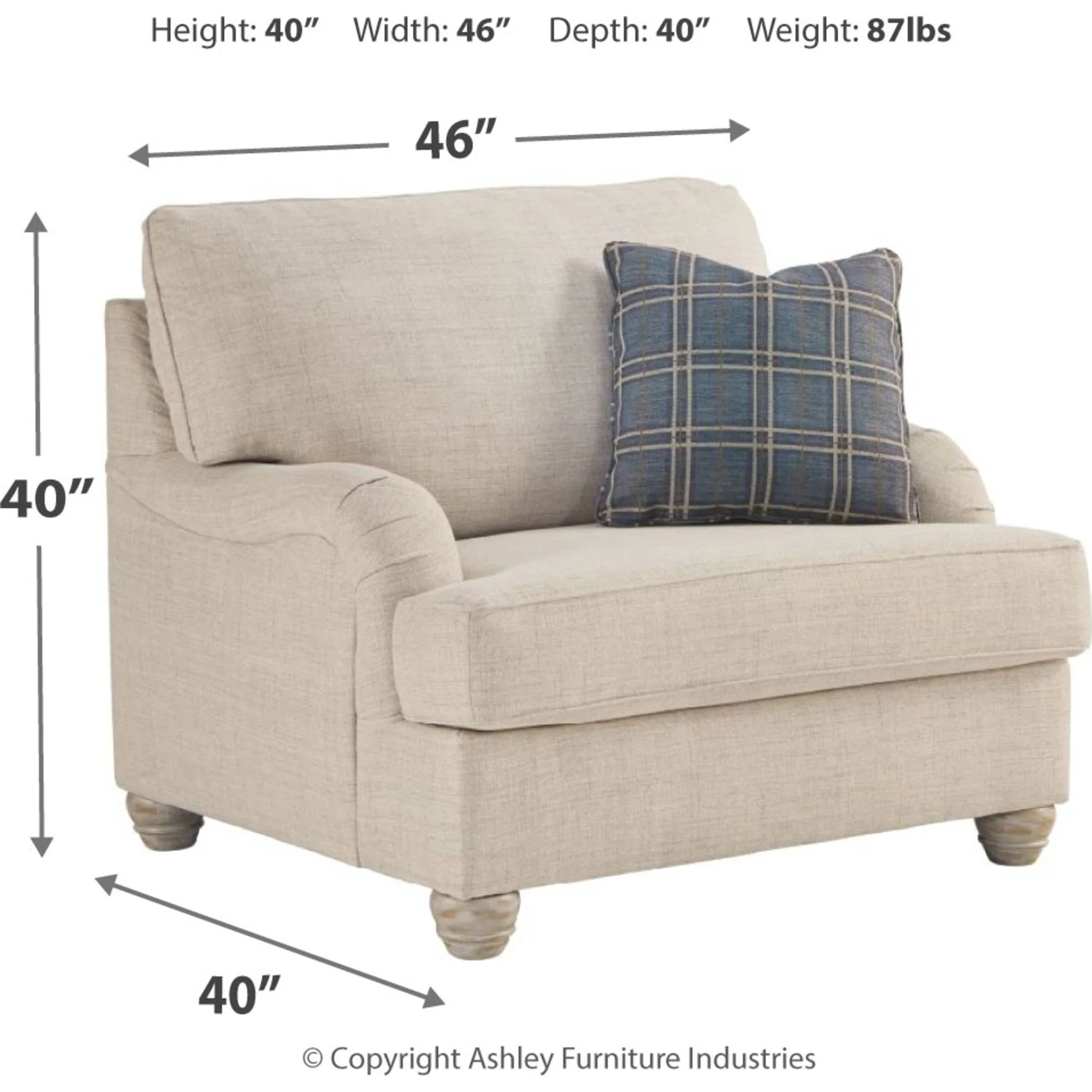 Traemore Chair and a Half - Linen - Image 4